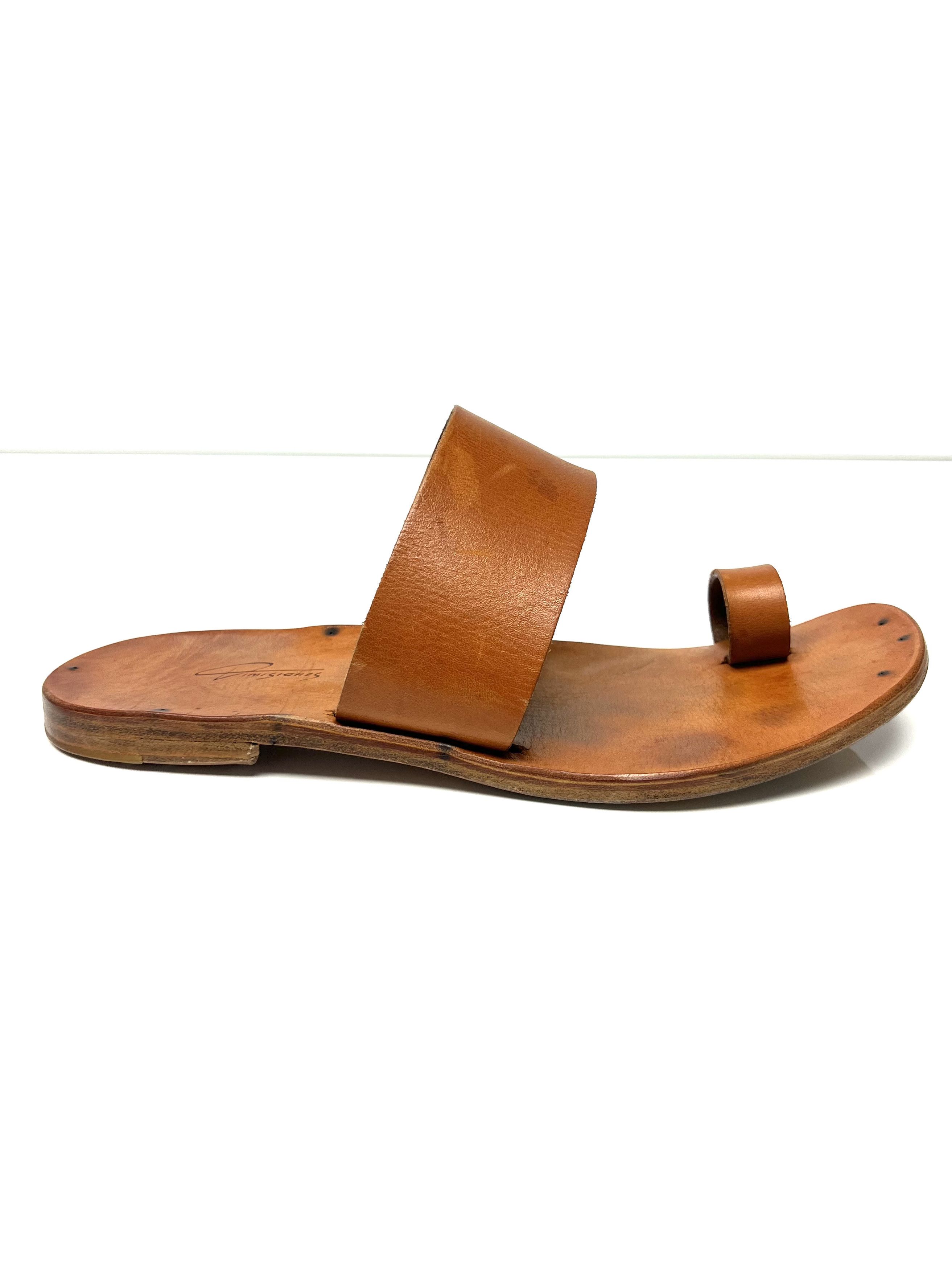 Dimissianos & Miller DIMISSIANOS & MILLER NATURAL LEATHER SLIDE / SANDALS Size US 11 / EU 44 - 3 Thumbnail