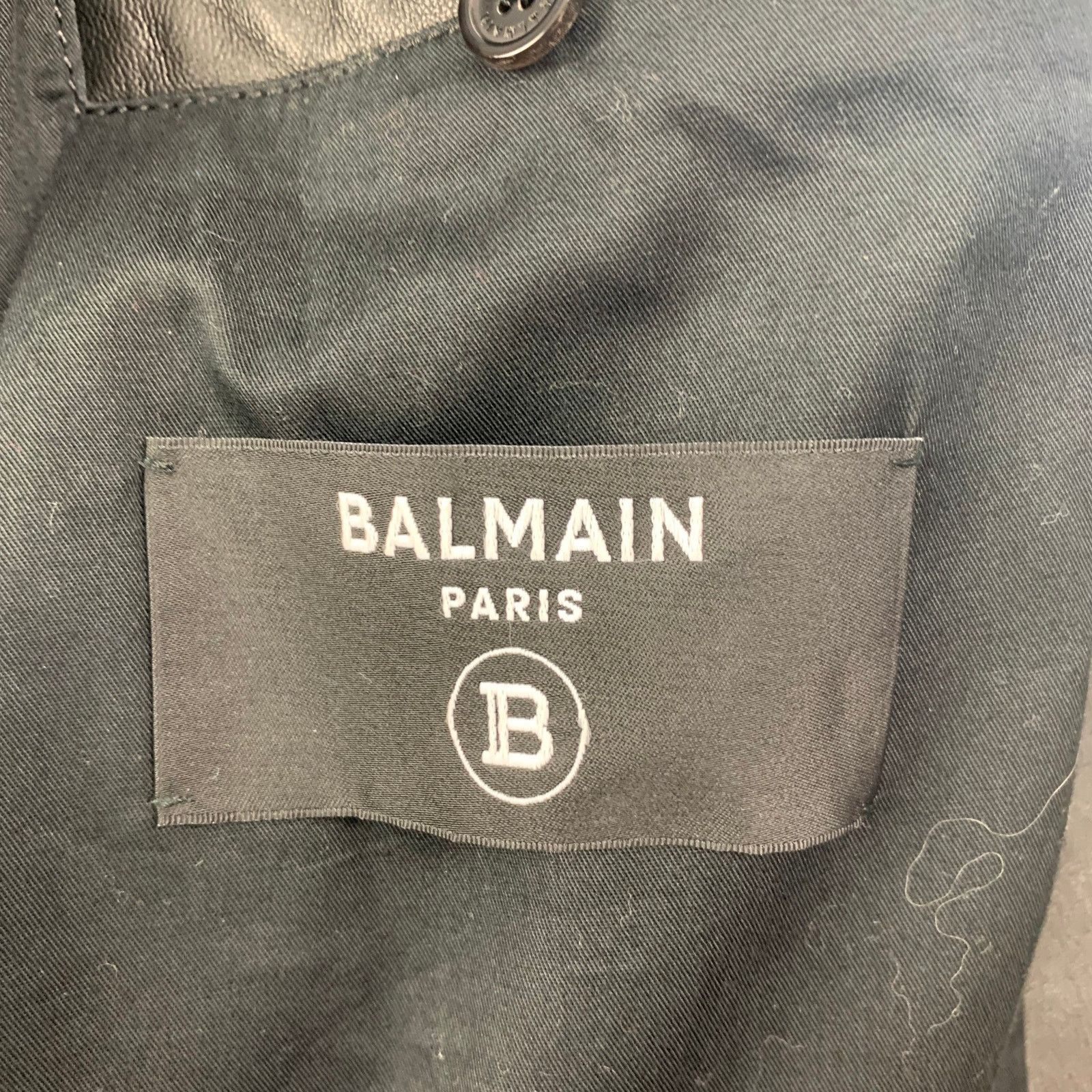 Balmain Size 38 Black Leather Motorcycle Jacket Size US M / EU 48-50 / 2 - 7 Thumbnail