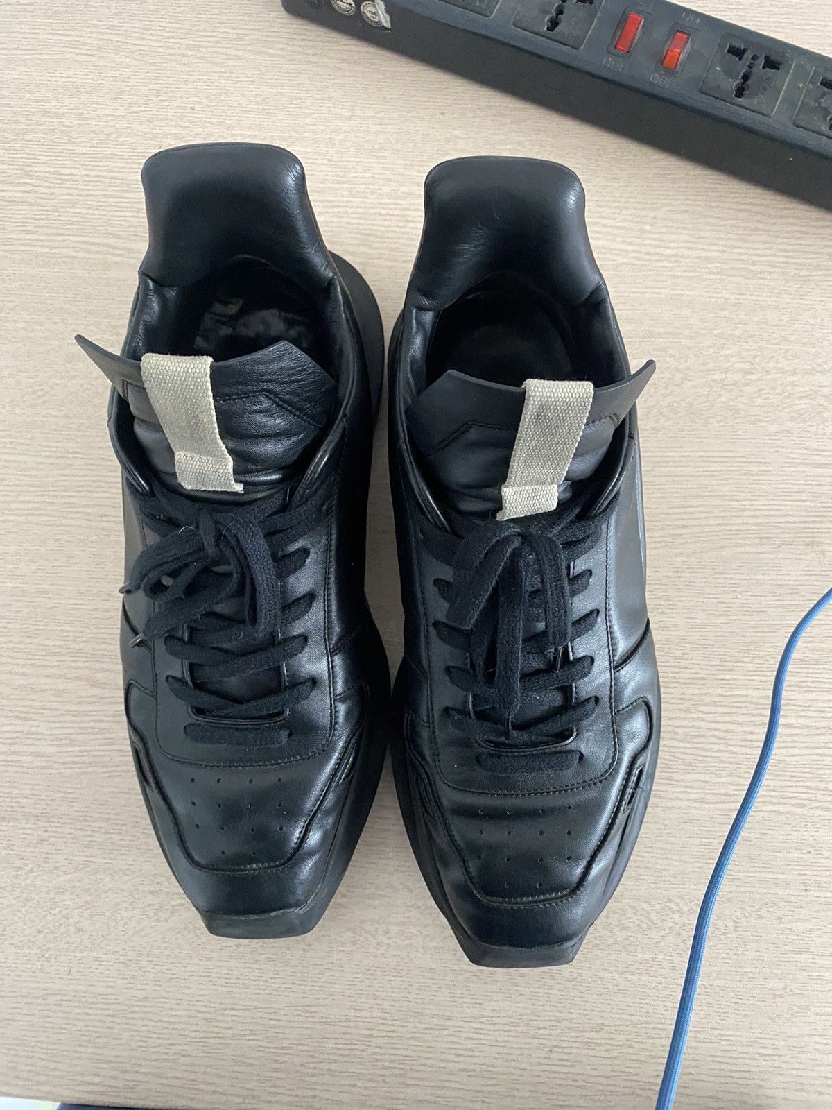 Rick Owens RickOwens Mainline Geth Runner Black Leather SS 21 Size US 10 / EU 43 - 4 Thumbnail