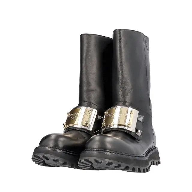 Dolce & Gabbana o1y0125 Logo Ankle Boots in Black Size US 9.5 / EU 42-43 - 2 Thumbnail