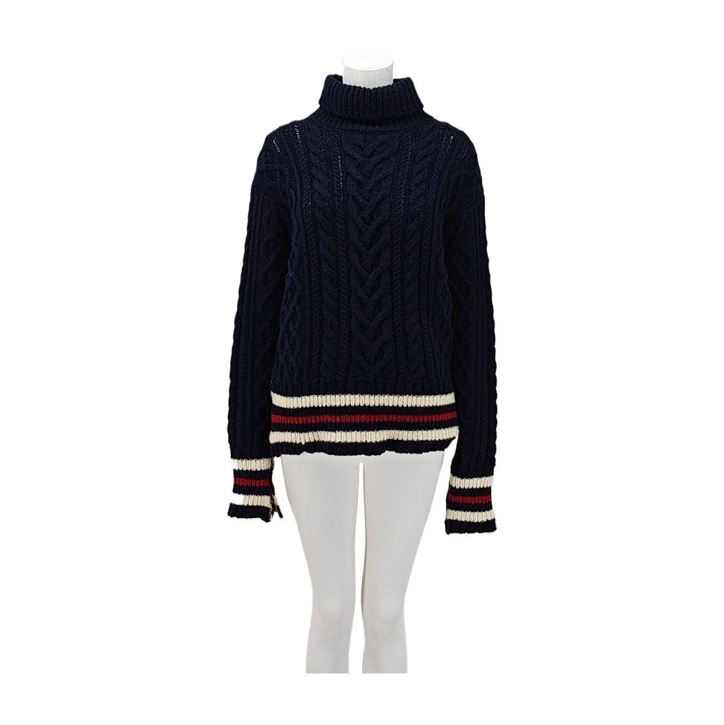 Thom Browne THOM BROWNE Cable Knit Turtleneck Sweater Size 4 Size XL / US 12-14 / IT 48-50 - 1 Thumbnail