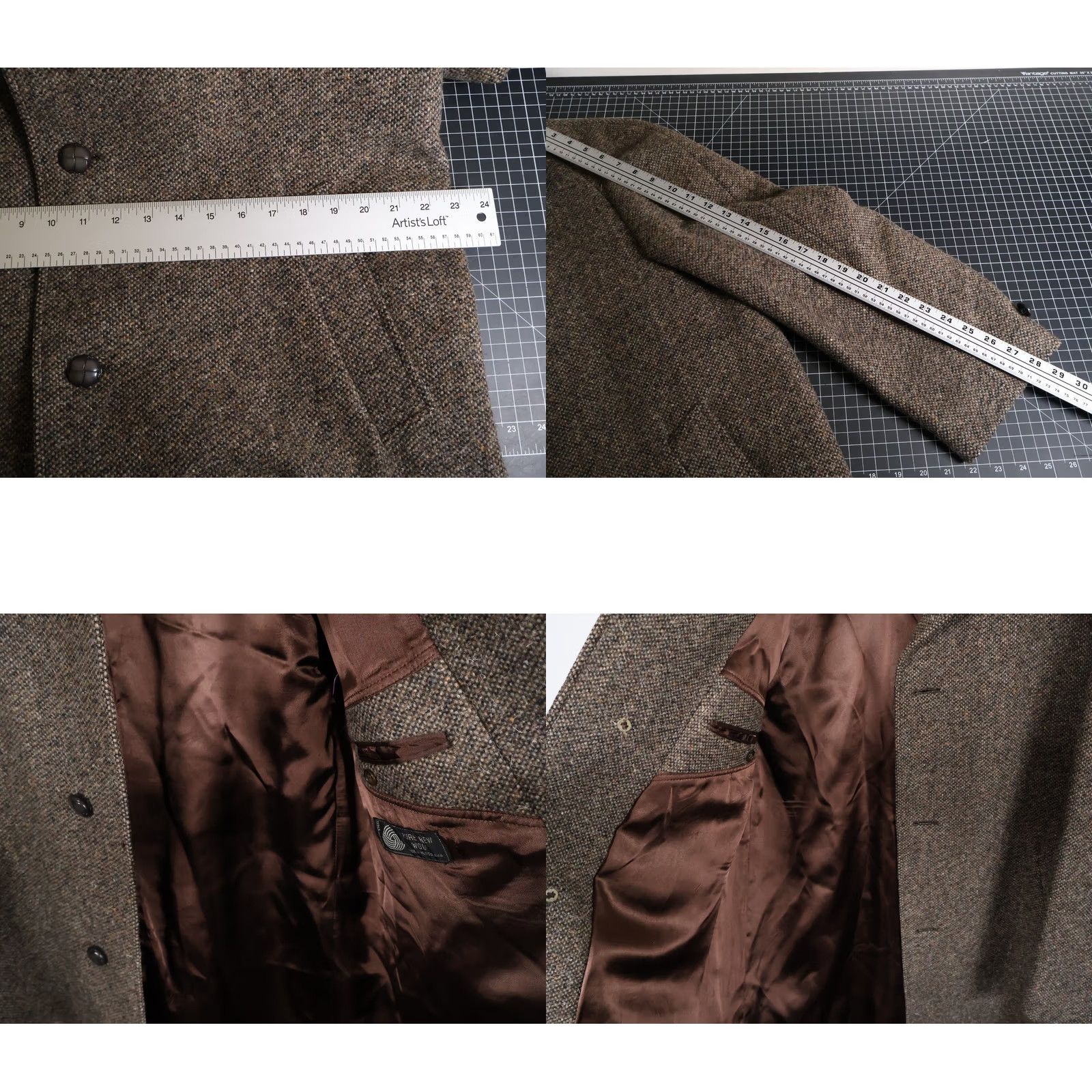 Vintage VINTAGE Overcoat Coat Wool 44 Brown Tweed Raglan Sleeves 80s Men’s Regular Long Size US S / EU 44-46 / 1 - 8 Thumbnail