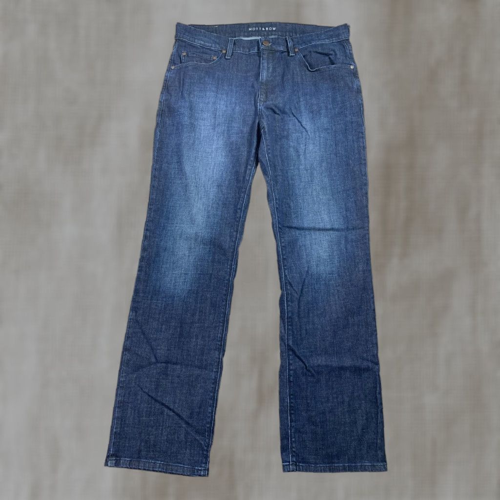 Mott & Bow Jeans Mens 36x31 Blue Straight Mosco Comfort Stretch Ultra Soft Denim