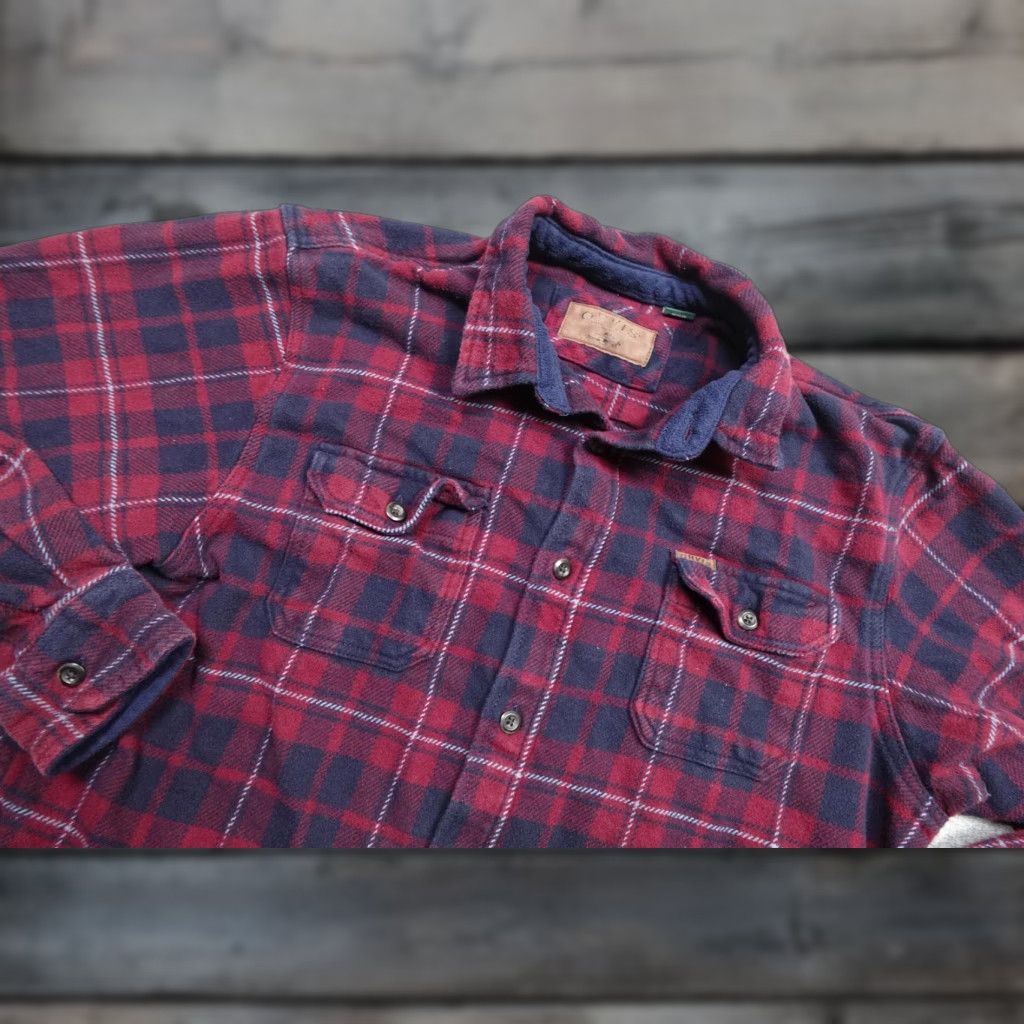Orvis Orvis Flannel Shirt Mens Large Red Navy Plaid Button-Up Long Sleeve Casual Outdoor Work Shirt Size US L / EU 52-54 / 3 - 1 Thumbnail