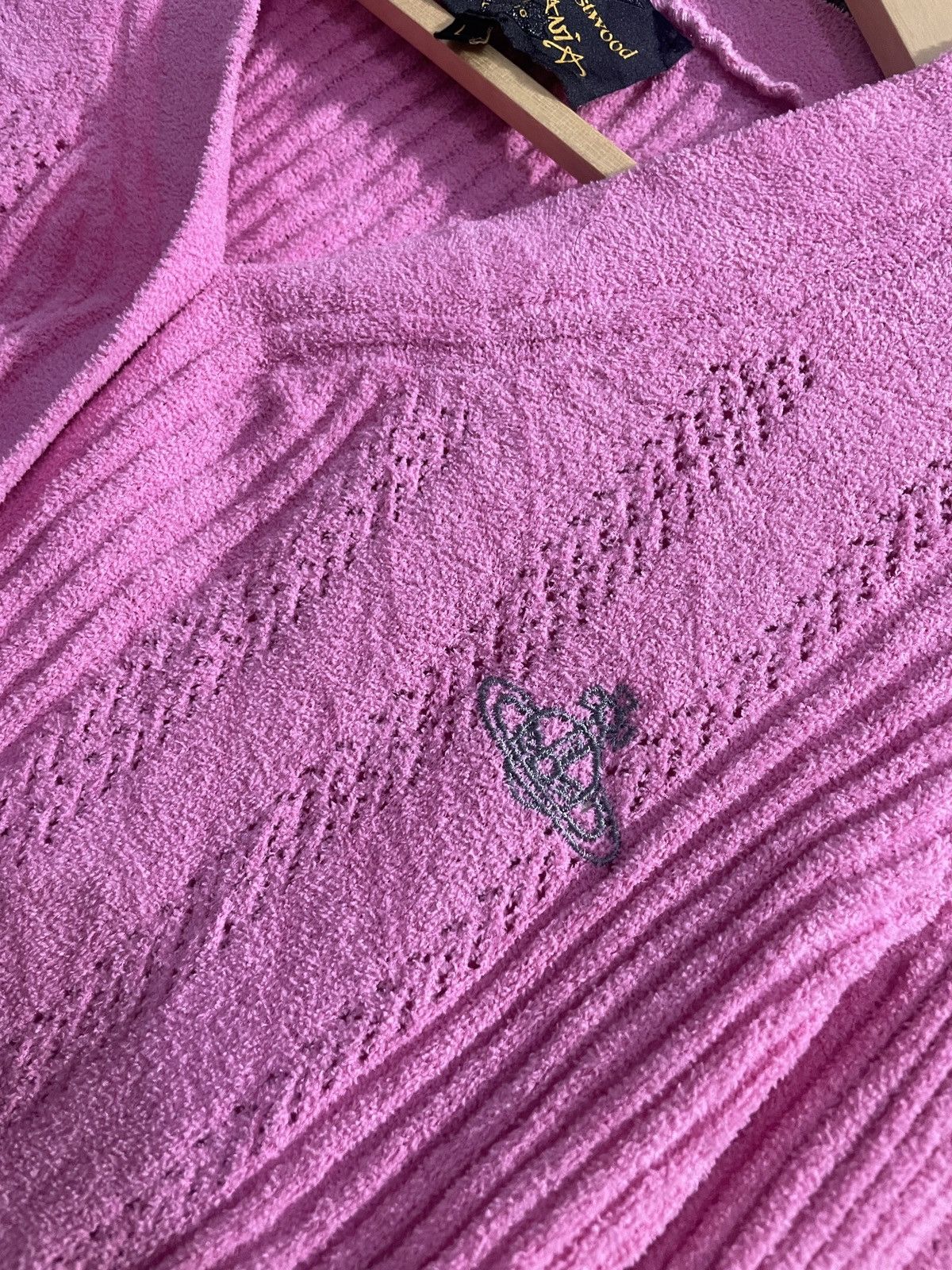 Vivienne Westwood VIVIENNE WESTWOOD WOOL CROPPED CARDIGAN IN PINK Size L / US 10 / IT 46 - 5 Thumbnail