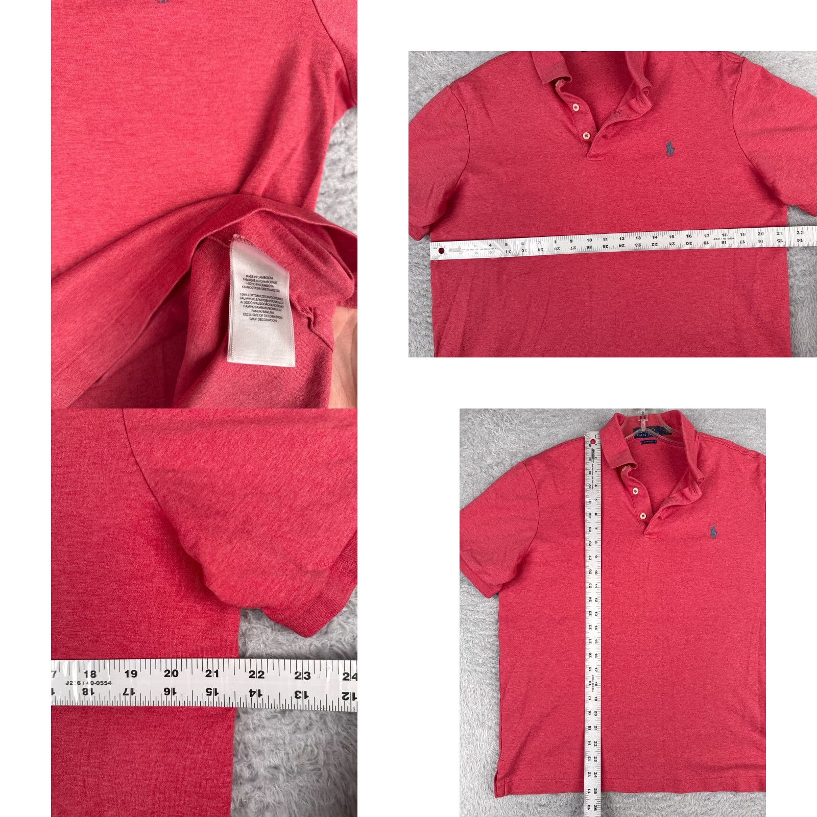 Ralph Lauren Ralph Lauren Polo Shirt Men Medium Pink 100% Cotton Jersey Slim Fit Short Sleeve Button Collared Logo Embroidered Modern American Sports Shirt Size US M / EU 48-50 / 2 - 8 Thumbnail