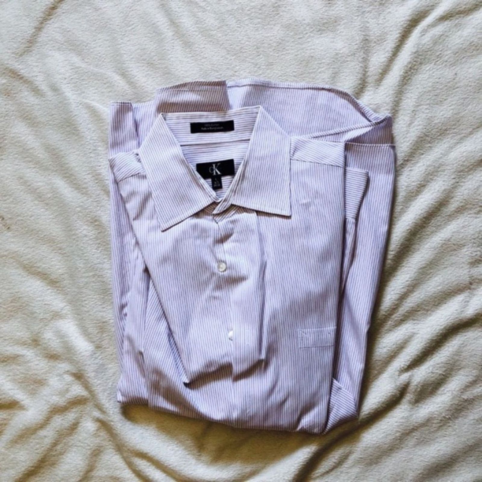 Calvin Klein Calvin Klein Red Pinstripe Button Down Shirt | Sz L Size US L / EU 52-54 / 3 - 2 Thumbnail