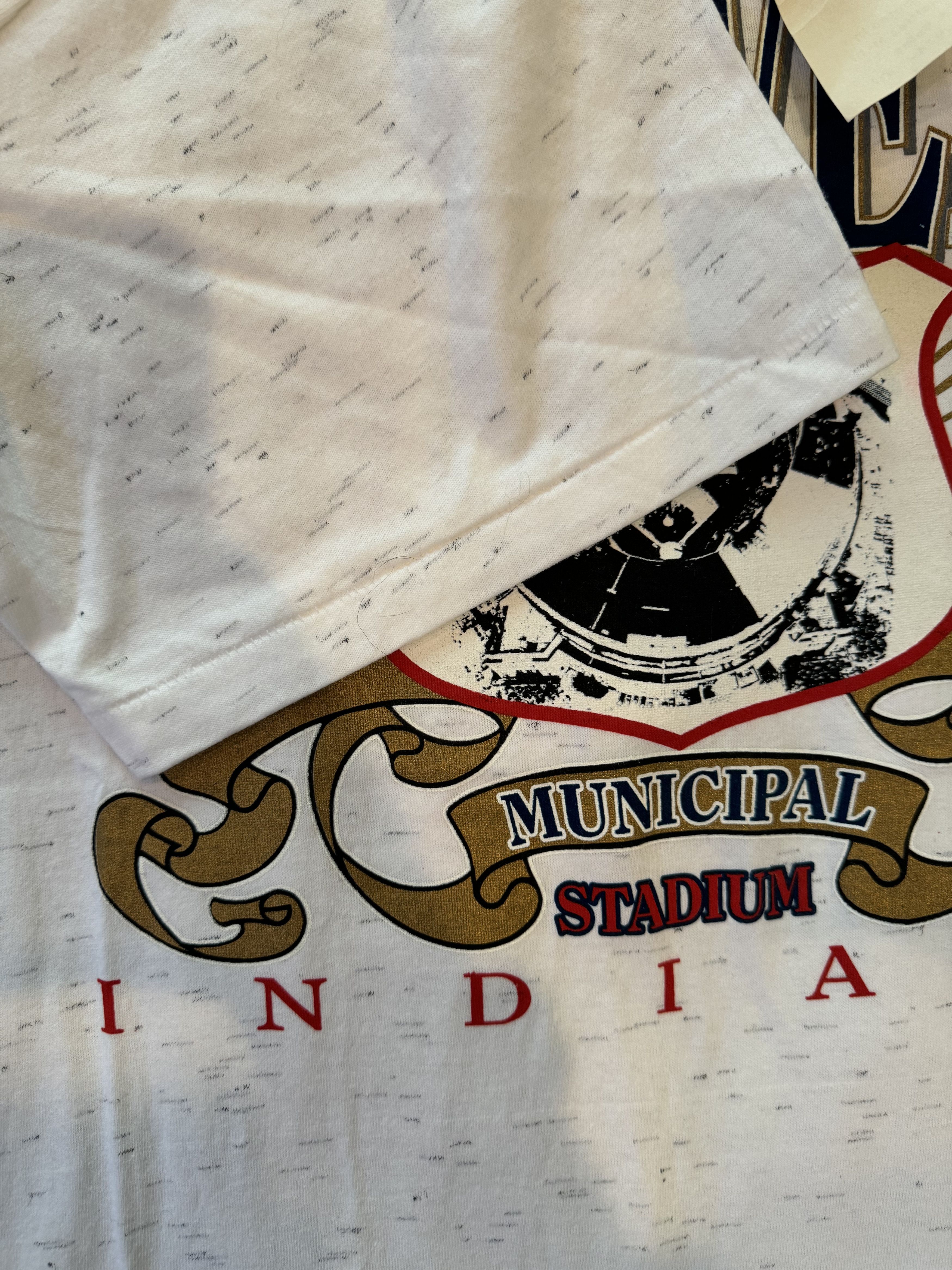 MLB × Vintage 1993 Cleveland Indians Municipal Stadium Farewell T-shirt Size US XL / EU 56 / 4 - 10 Thumbnail