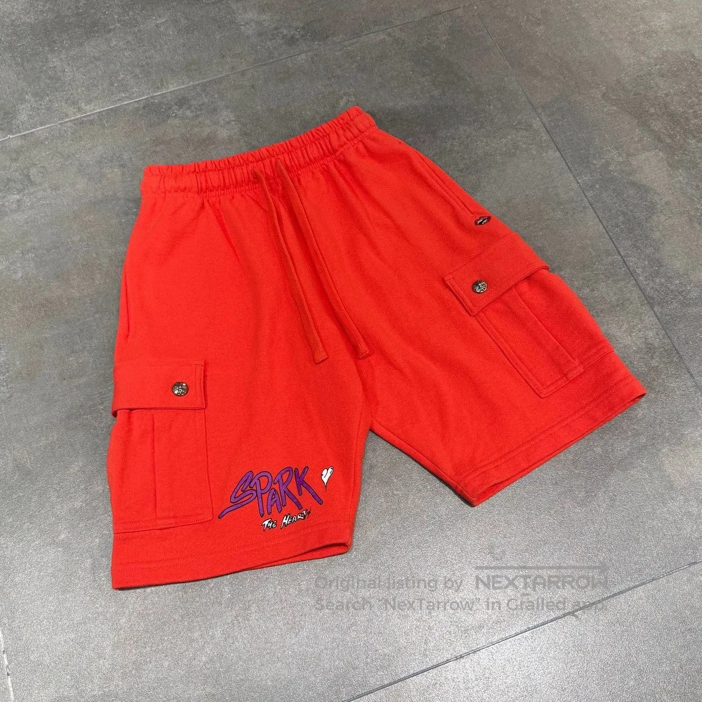 chrome hearts mattyboy red graffiti shorts.