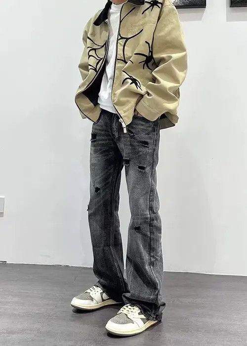 VIBE Vintage Street Hip Hop Washed Faded Black Ripped Jeans Size US 34 / EU 50 - 3 Thumbnail