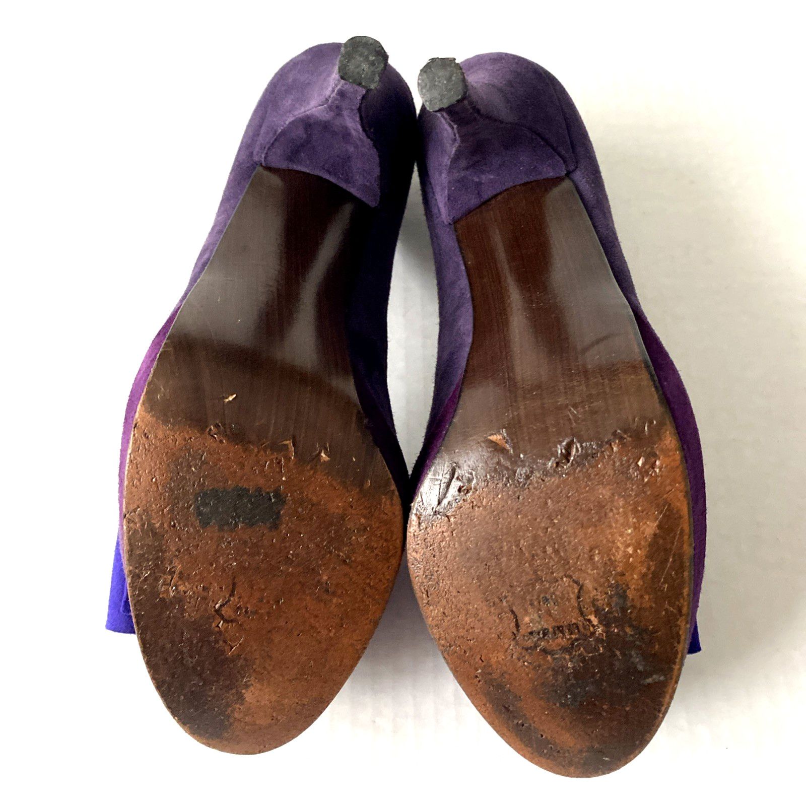 Stuart Weitzman Stuart Weitzman Pump Platform Moda Purple Suede Peep Toe 6.5 Size US 6.5 / IT 36.5 - 10 Thumbnail