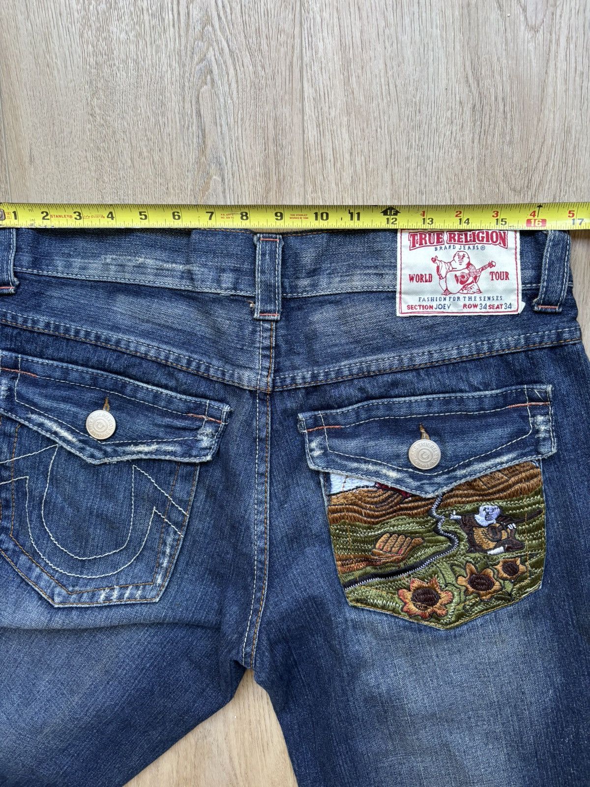 True Religion True Religion Joey Embroidered Sunflower Buddah USA Mens 34 Size US 34 / EU 50 - 4 Thumbnail