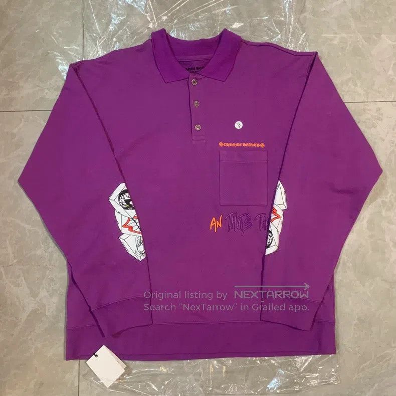 Chrome Hearts CHROME HEARTS Size XXL Purple polo shirt Size US XXL / EU 58 / 5 - 1 Thumbnail