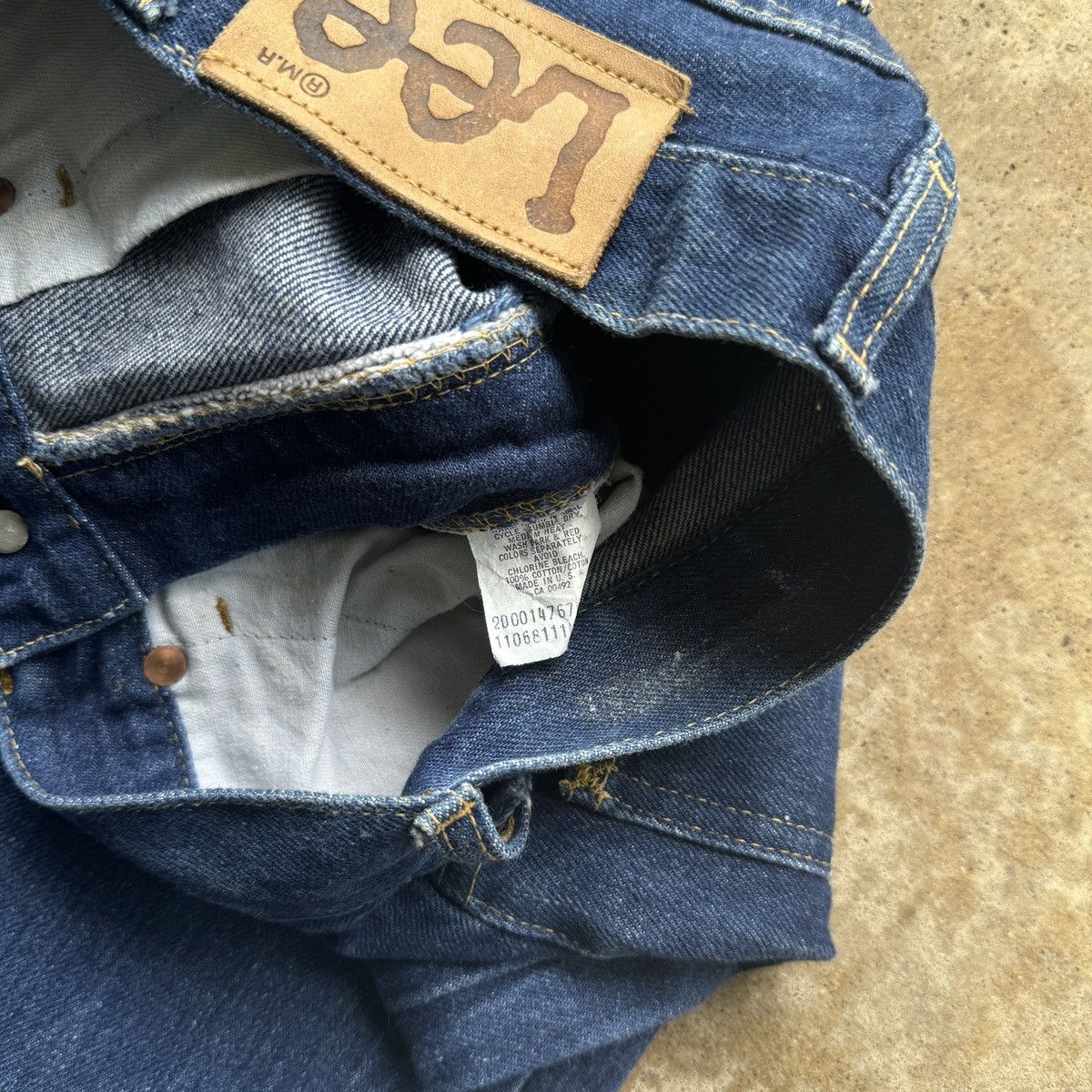 Vintage Vintage 70s Lee Riders Dark Wash Denim Jeans 27x32 Size US 27 - 6 Thumbnail