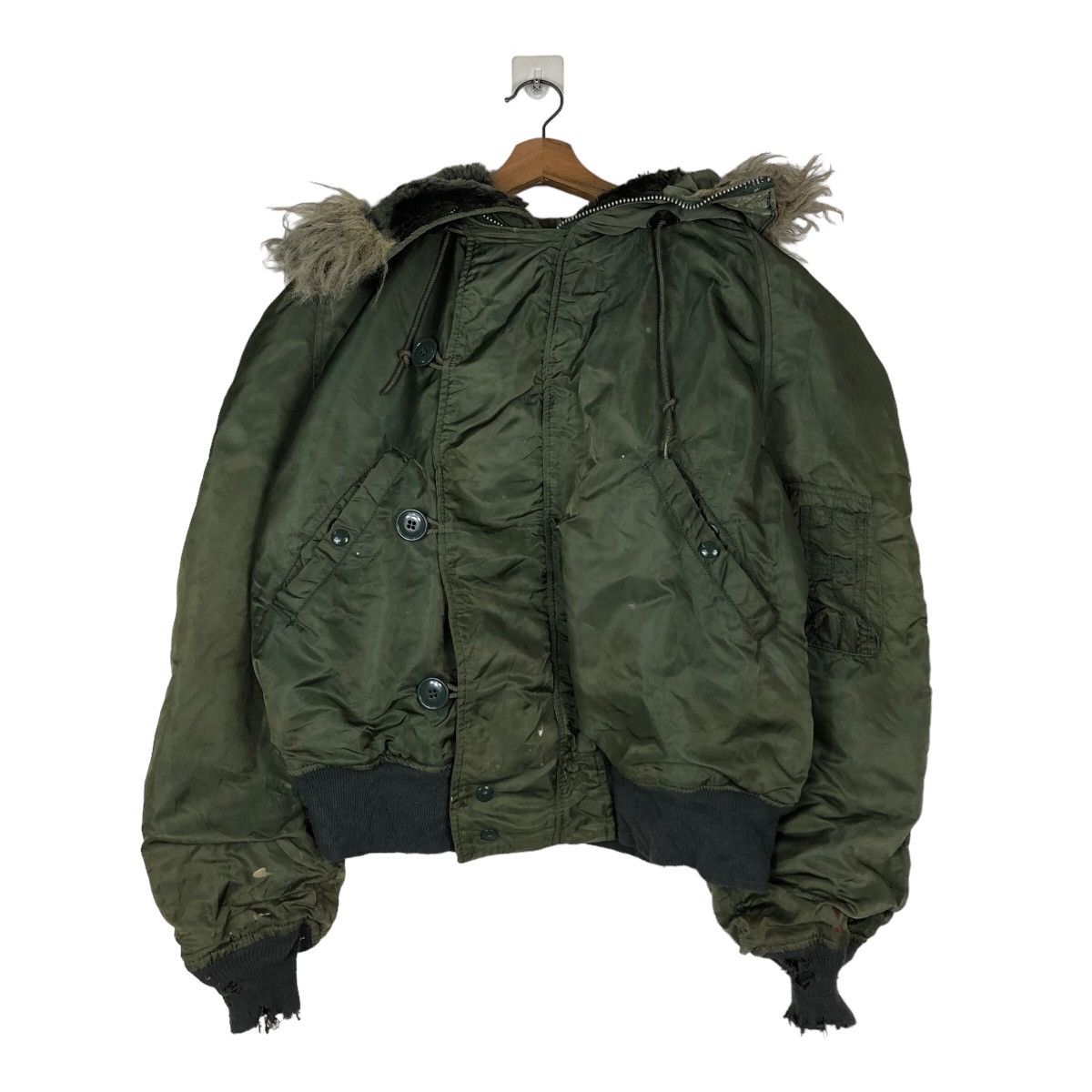 Vintage 🔥Vintage Bomber Jacket Alpha Industries USA Mink Fur Hoodie Size US M / EU 48-50 / 2 - 1 Thumbnail
