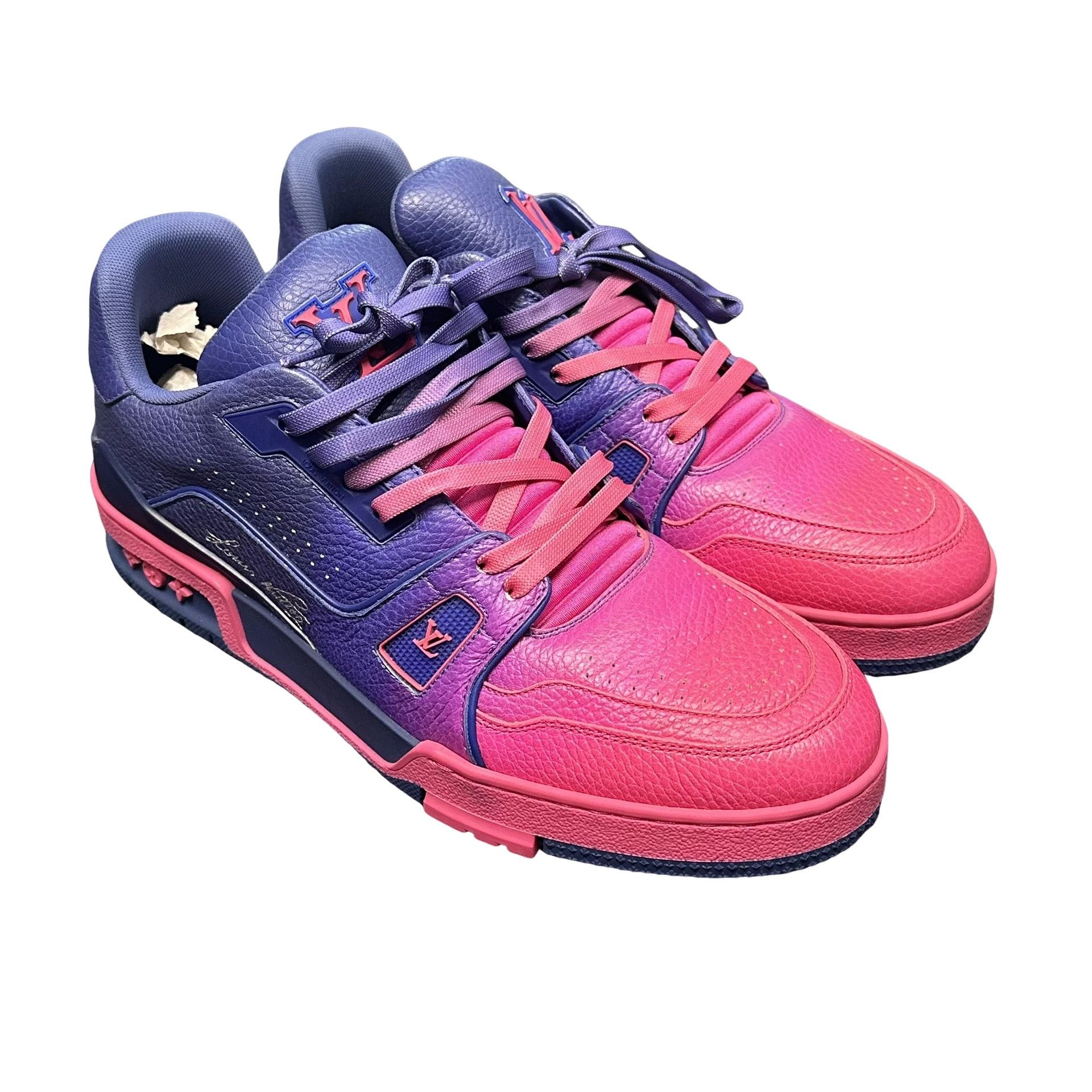 Louis Vuitton Louis Vuitton Purple Pink LV Trainer Sneakers Size 8 Size US 9 / EU 42 - 1 Thumbnail