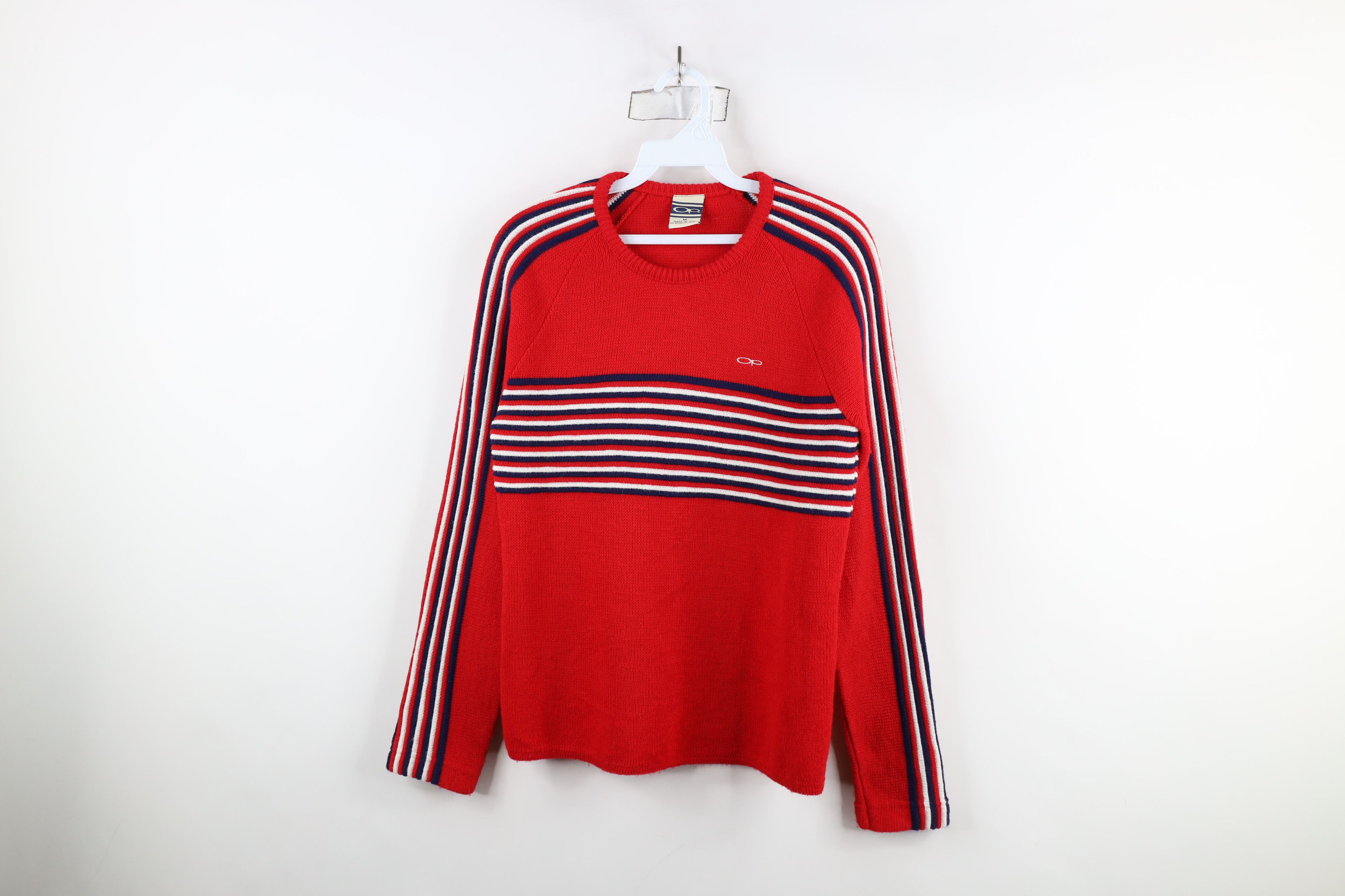 Vintage 80s 90s Ocean Pacific Knit Surf Sweater Red USA