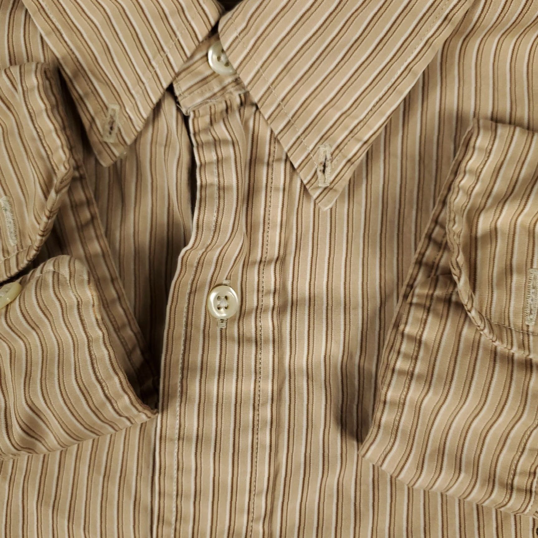 Ralph Lauren Ralph Lauren Shirt Mens XL Beige Striped Pony Button Up Long Sleeve Size US XL / EU 56 / 4 - 5 Thumbnail