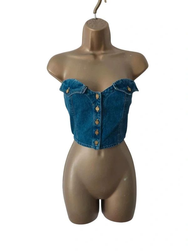 Vintage Vintage denim tube top Size M / US 6-8 / IT 42-44 - 1 Thumbnail