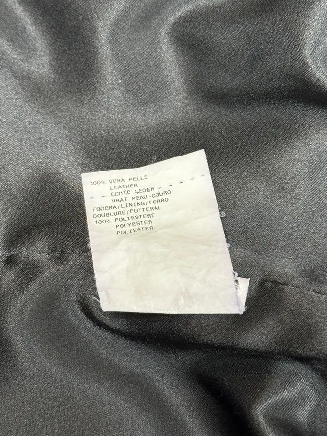 Armani Collezioni 2000s Armani Collezioni Grey Geommetrical Biker Leather Jacket Size XS / US 0-2 / IT 36-38 - 10 Thumbnail