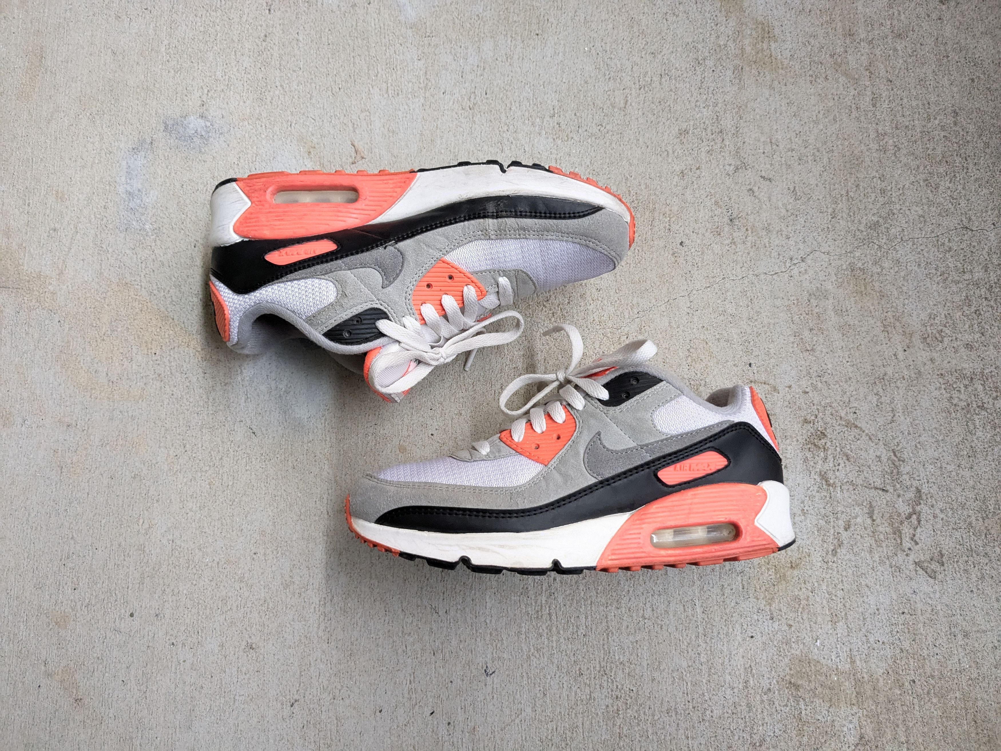 Nike Nike Air Max 90 'Infrared' DC8334-100 Gray Suede 6.5Y Size US 6.5 / EU 39-40 - 1 Thumbnail