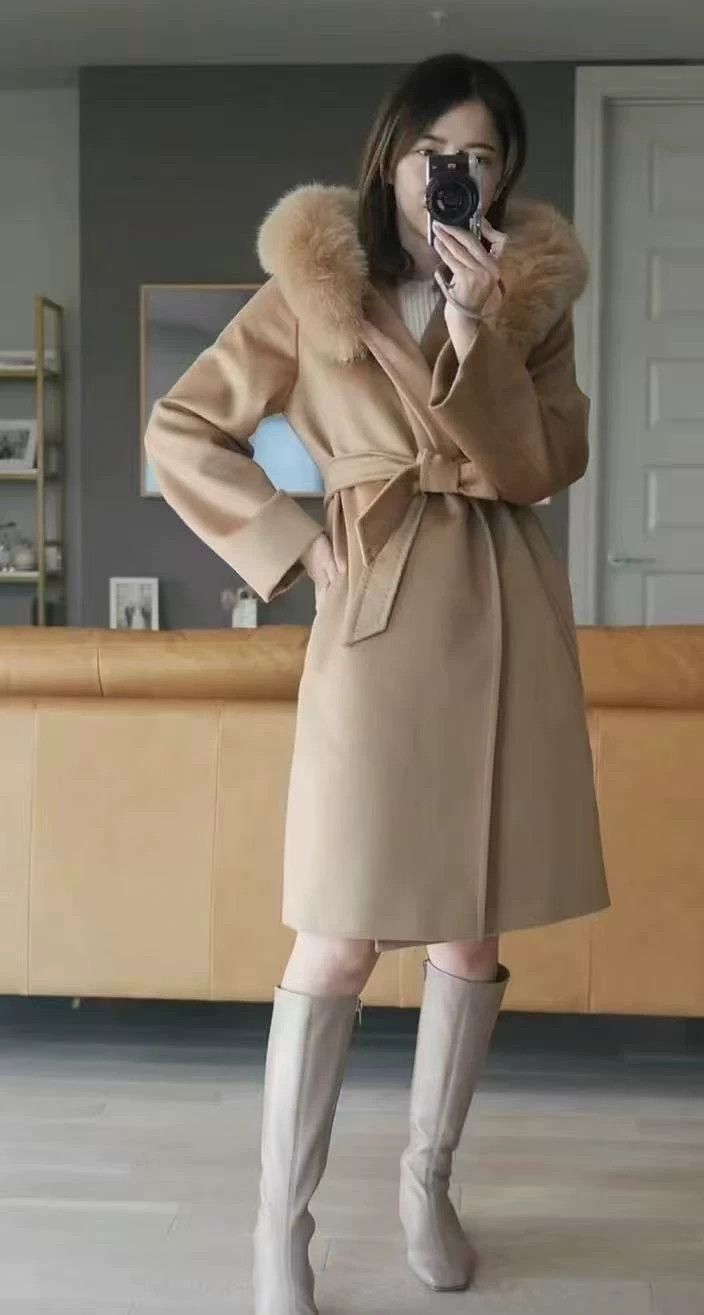 Max Mara Max Mara Fur Collar Coat Wool Thermal Midi Jacket Size S / US 4 / IT 40 - 7 Thumbnail