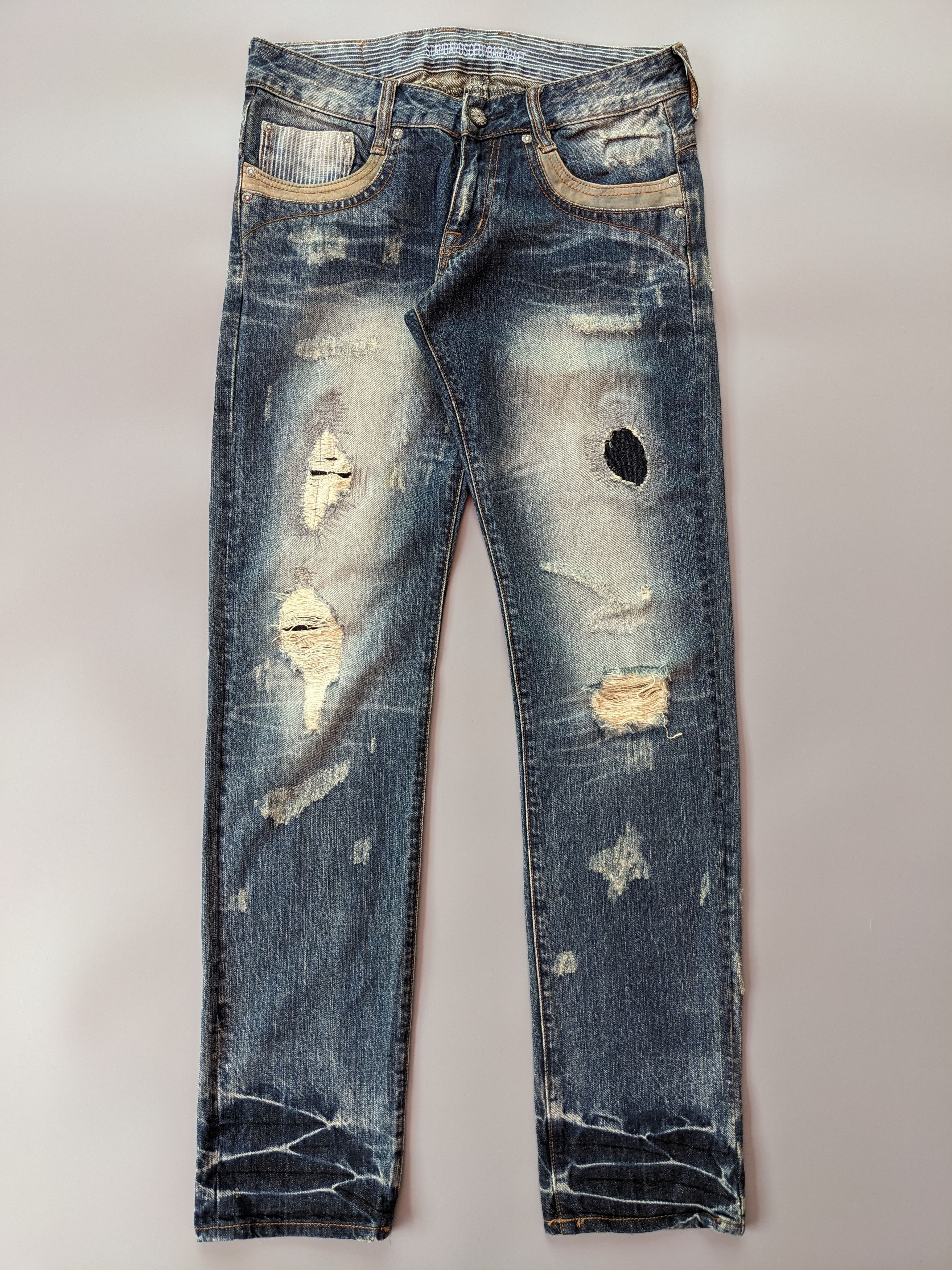 Hedi Slimane Japanese brand like Hedi Slimane faded boro jeans Size US 31 - 1 Thumbnail