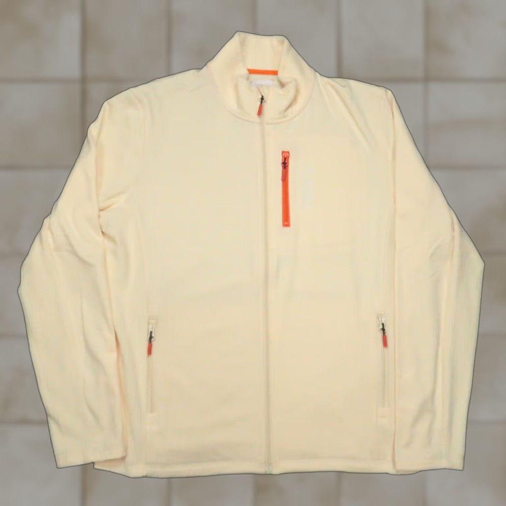 SWIMS Jacket Mens Extra Large Cream Tan Musala Full Zip Fleece Waffle Grid XL