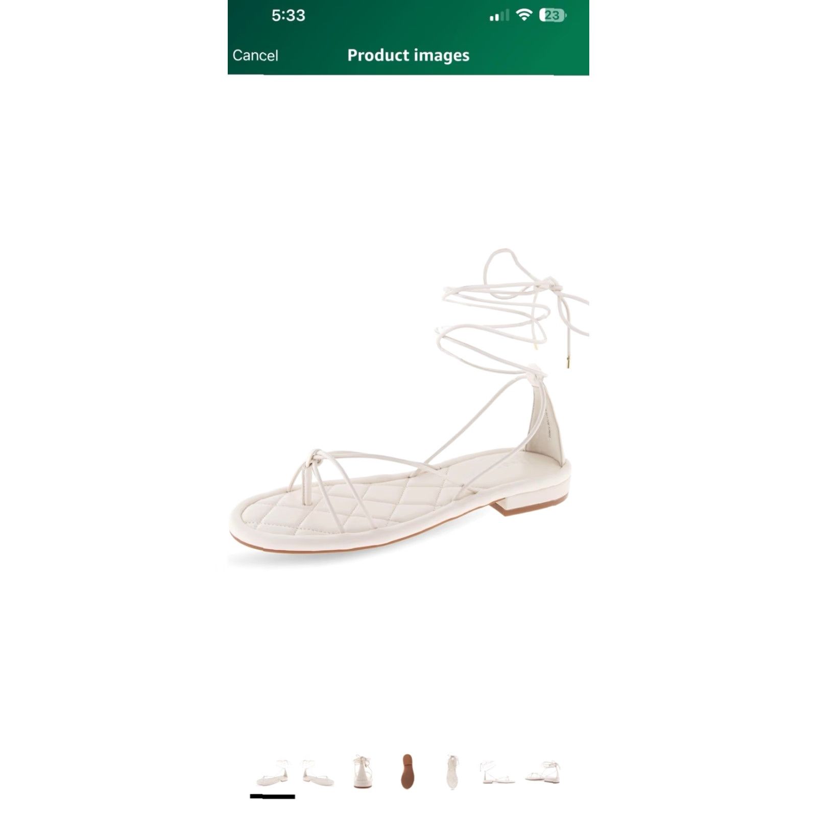Vintage Aerosoles Jacky Flat Sandal Womens Size 7 White Eggnog PU Leather Sunny Comfort Shoes M Women Size US 7 / IT 37 - 2 Thumbnail