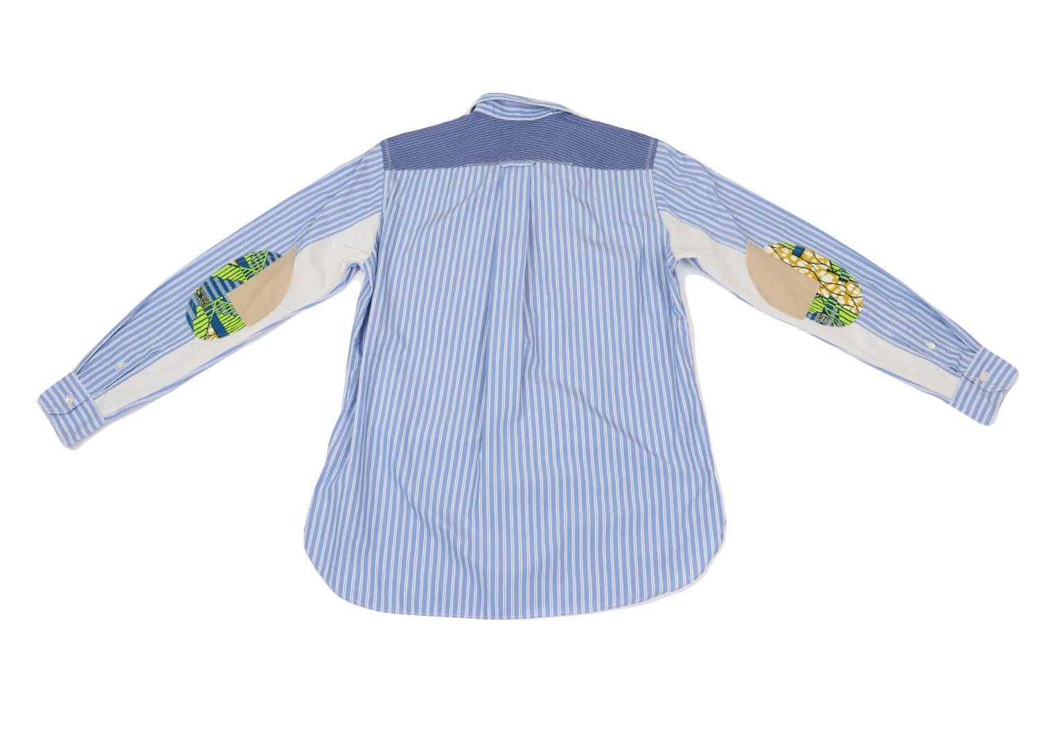 Junya Watanabe Elbow Patch Design Striped Long Sleeve Shirt in Blue Size US S / EU 44-46 / 1 - 11 Thumbnail
