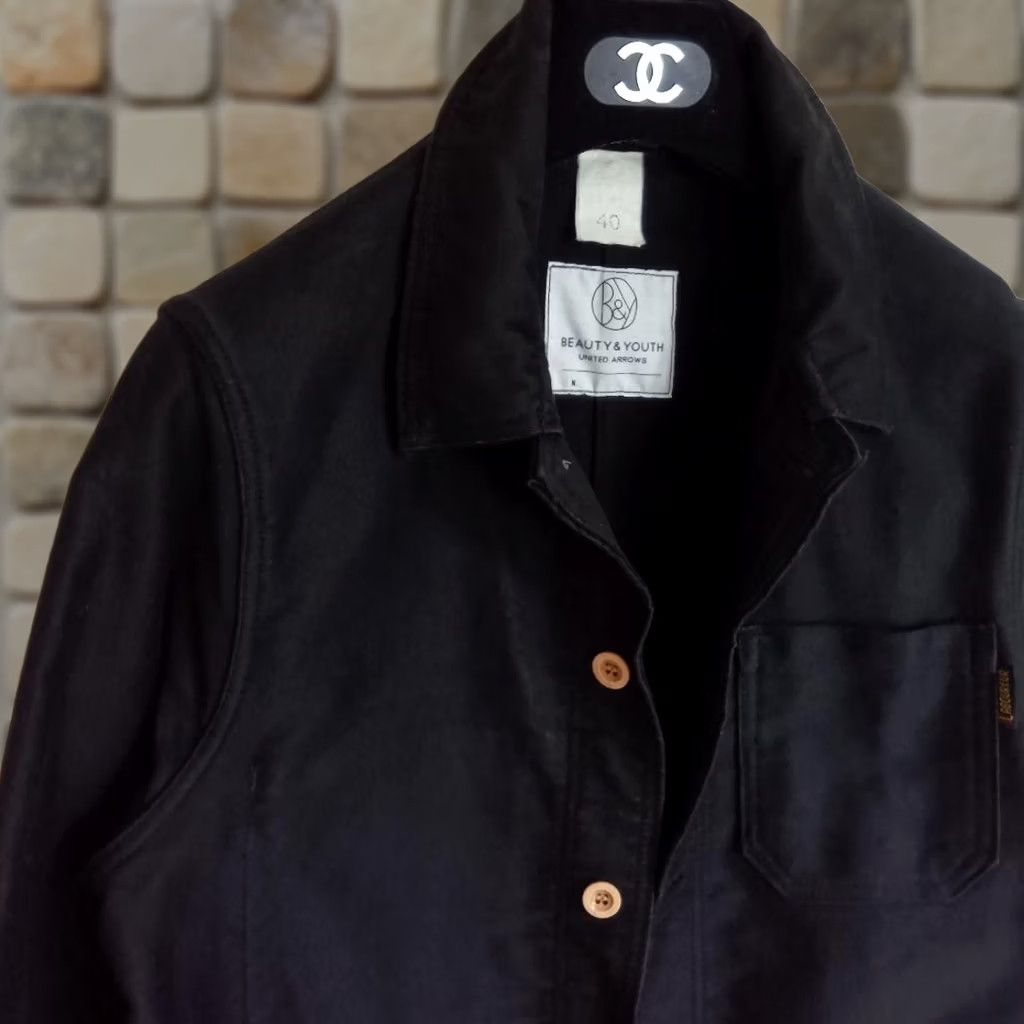 Vintage LE LABOUREUR Jacket French Moleskin Size 40 Black Men Made in France Size US XXS / EU 40 - 1 Thumbnail