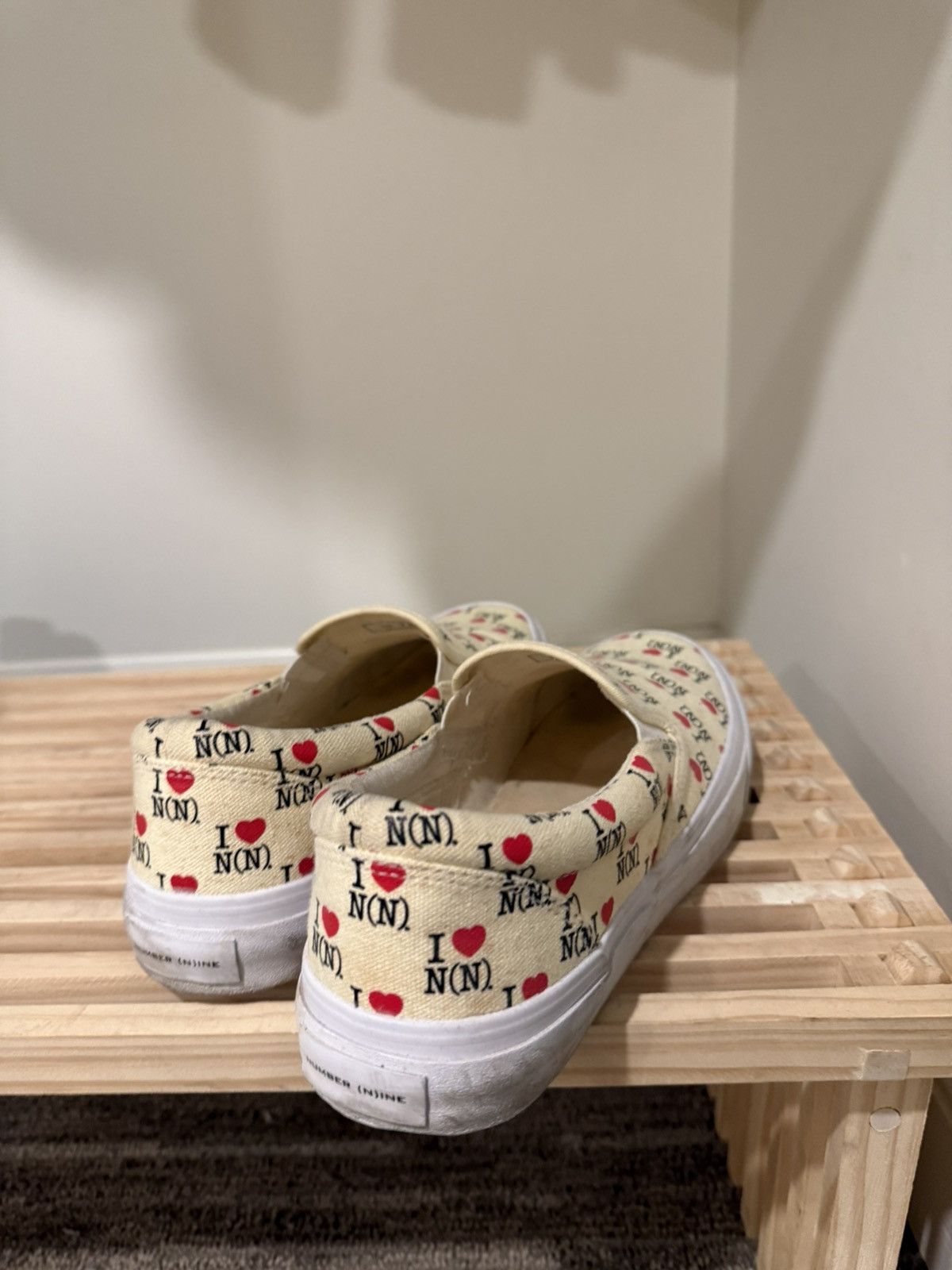 Number (N)ine I❤️N(N) Cream Slip On Sneakers Size US 7.5 / EU 40-41 - 14 Thumbnail