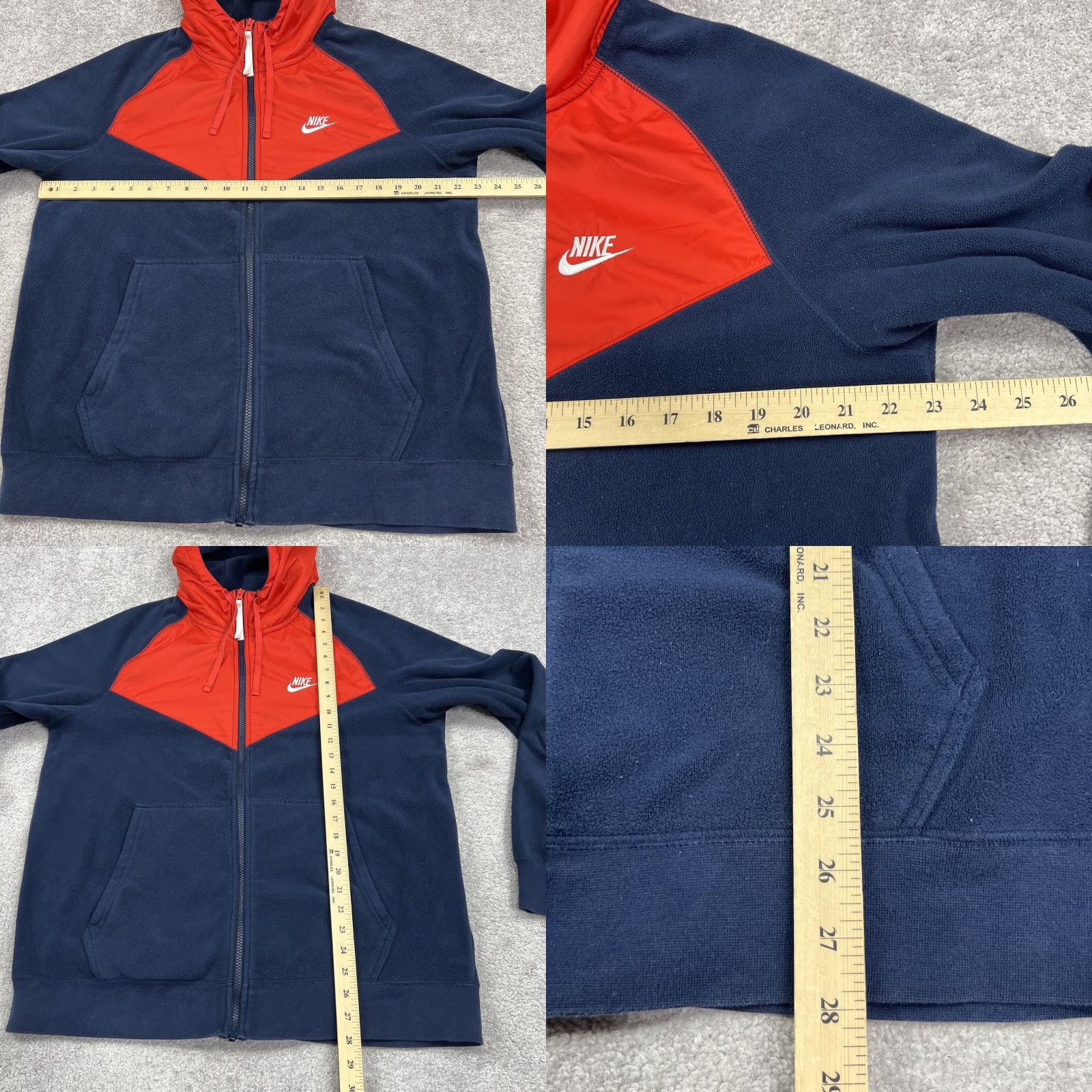 Nike VINTAGE? Nike Jacket Mens L Athleticwear Windrunner Polar Fleece Blue/Red Full Zip Size US L / EU 52-54 / 3 - 8 Thumbnail