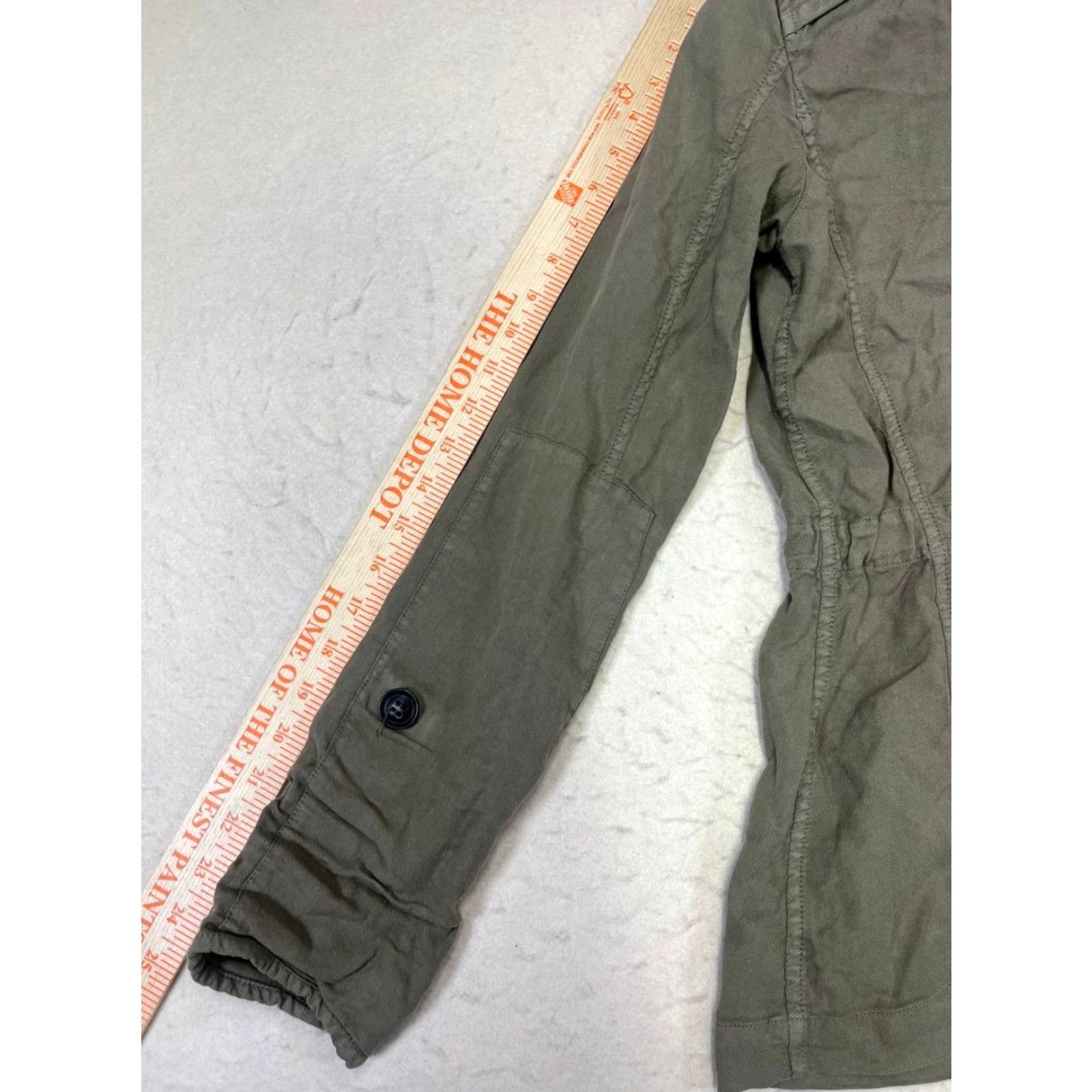 Olive Comptoir des Cotonniers Military Jacket Women's 36 Olive Brown Cotton Button Utility Safari Casual Size XS / US 0-2 / IT 36-38 - 3 Thumbnail