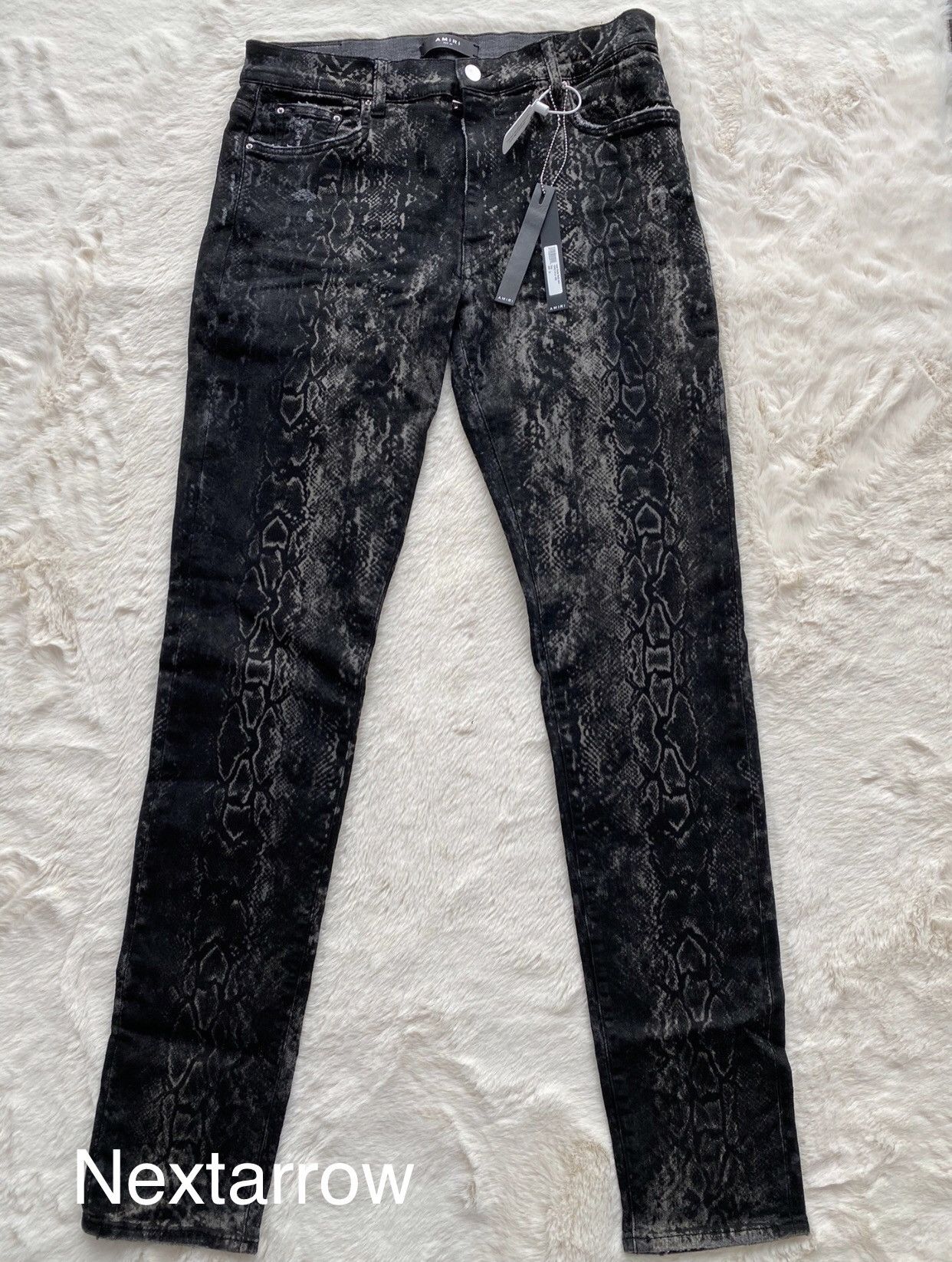 Amiri Amiri Python Leather Pattern Jeans 2412-Nextarrow Size US 34 / EU 50 - 1 Thumbnail