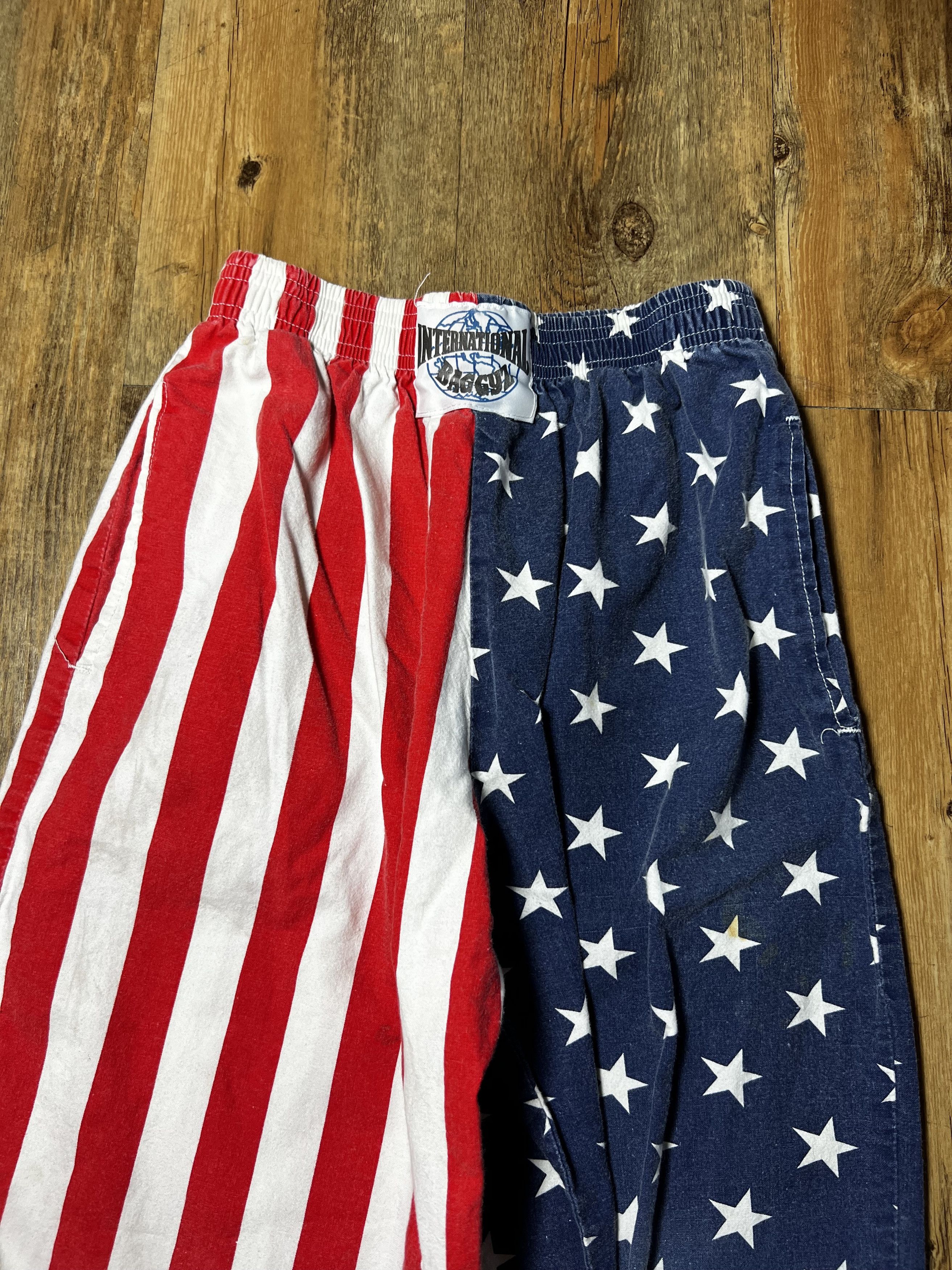 Vintage Vintage 80's International Baggyz American Flag Pants Size 22" - 2 Thumbnail