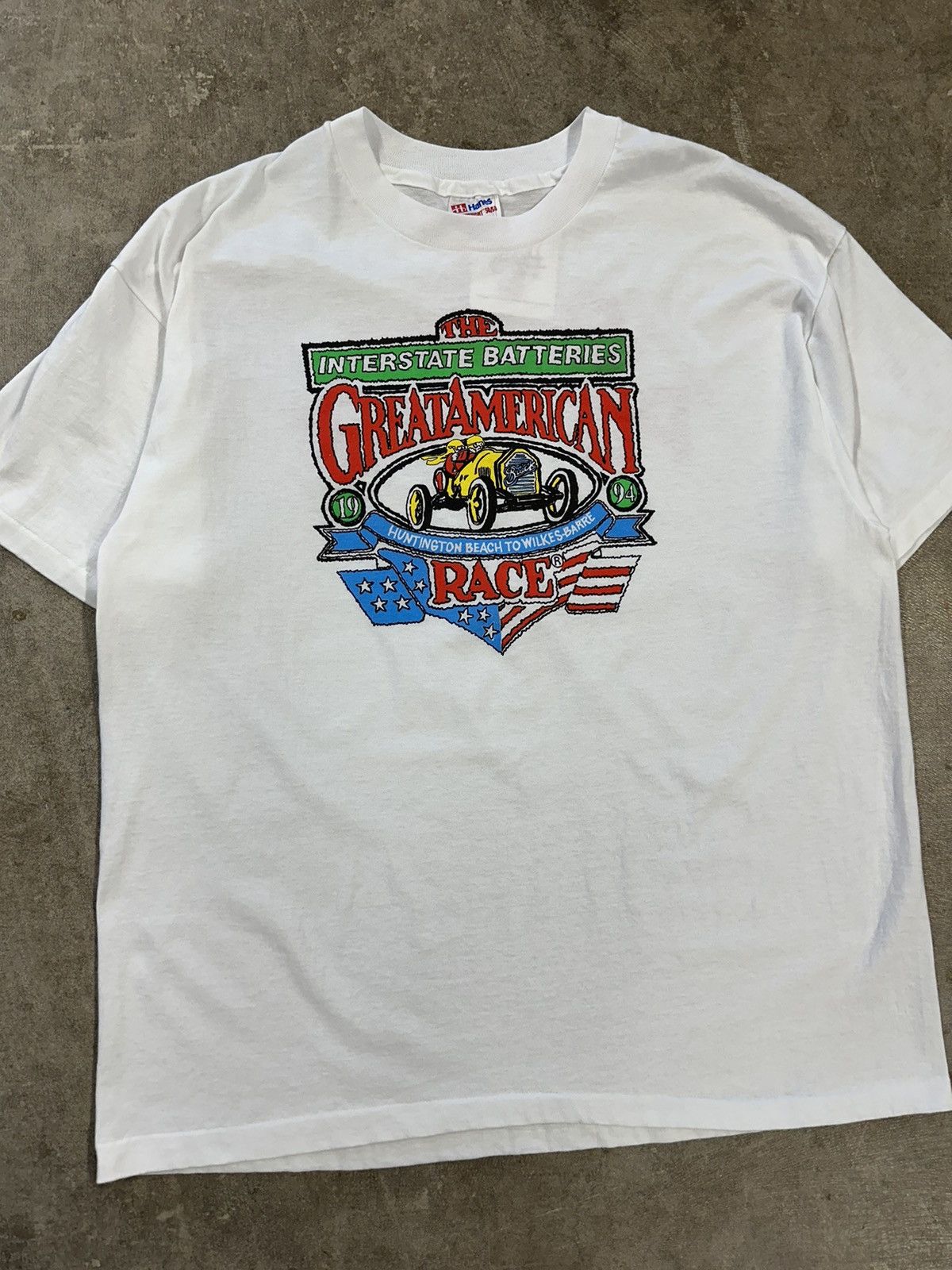 Hanes Vintage 90s Great American Race Racing T-Shirt Size US XL / EU 56 / 4 - 3 Thumbnail