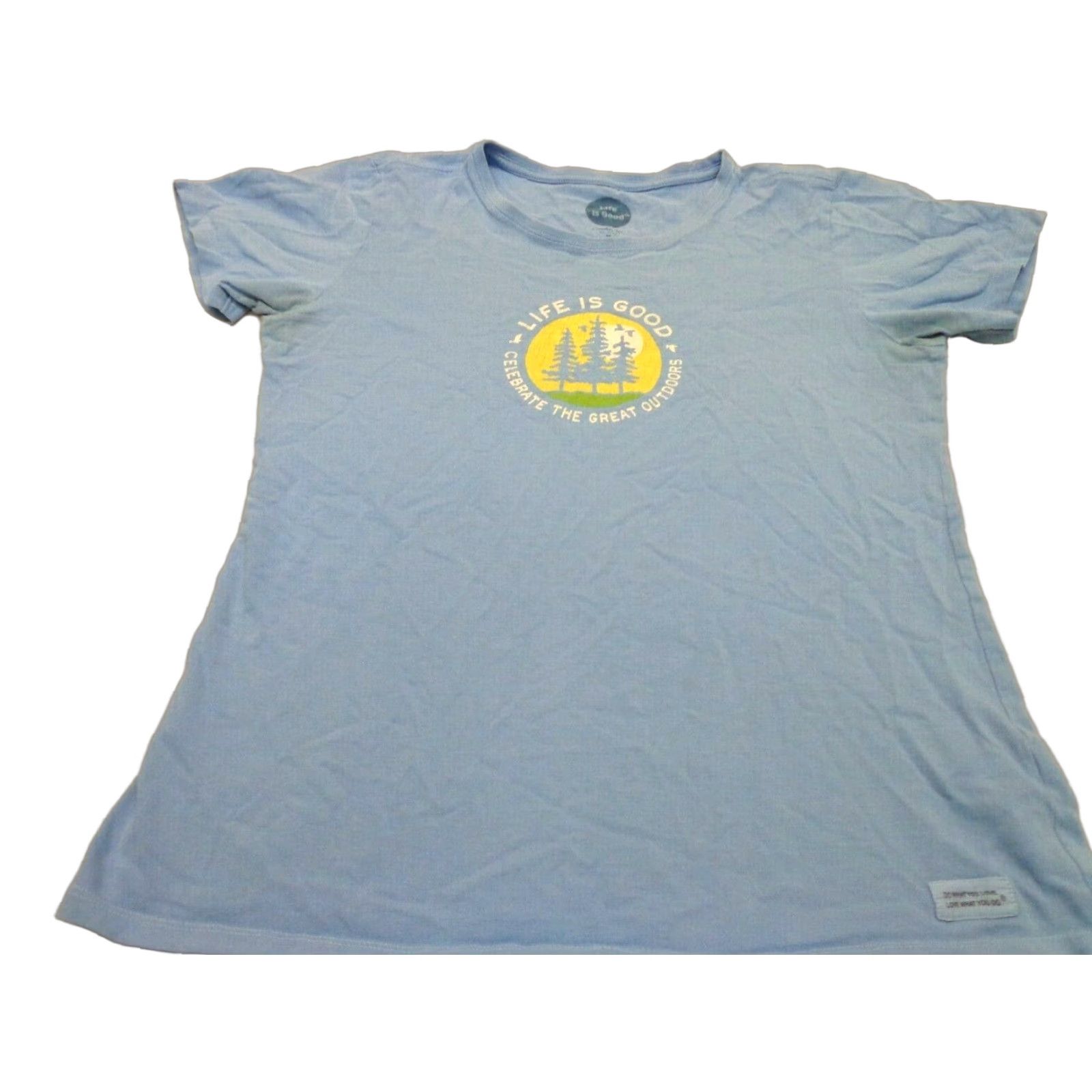 Life is Good Life is Good Celebrate The Great Outdoors Crusher Tee M Women Blue Classic Fit 100% Cotton Crew Neck Short Sleeve Graphic Tee - Mens? Size M / US 6-8 / IT 42-44 - 1 Thumbnail