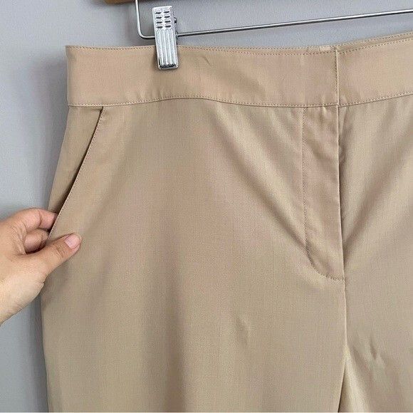 St. John St John Beige Light Wool Straight Wide Trouser Pants - 12 Size 34" / US 12 / IT 48 - 4 Thumbnail