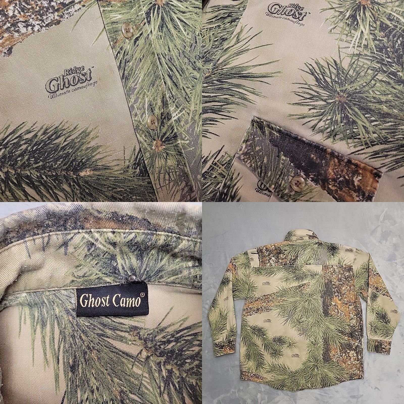 Vintage VINTAGE Ghost Camo Shirt Mens XL Green Ridge Pine Safari Epaulet Twill Hunting Shirt Size US XL / EU 56 / 4 - 8 Thumbnail