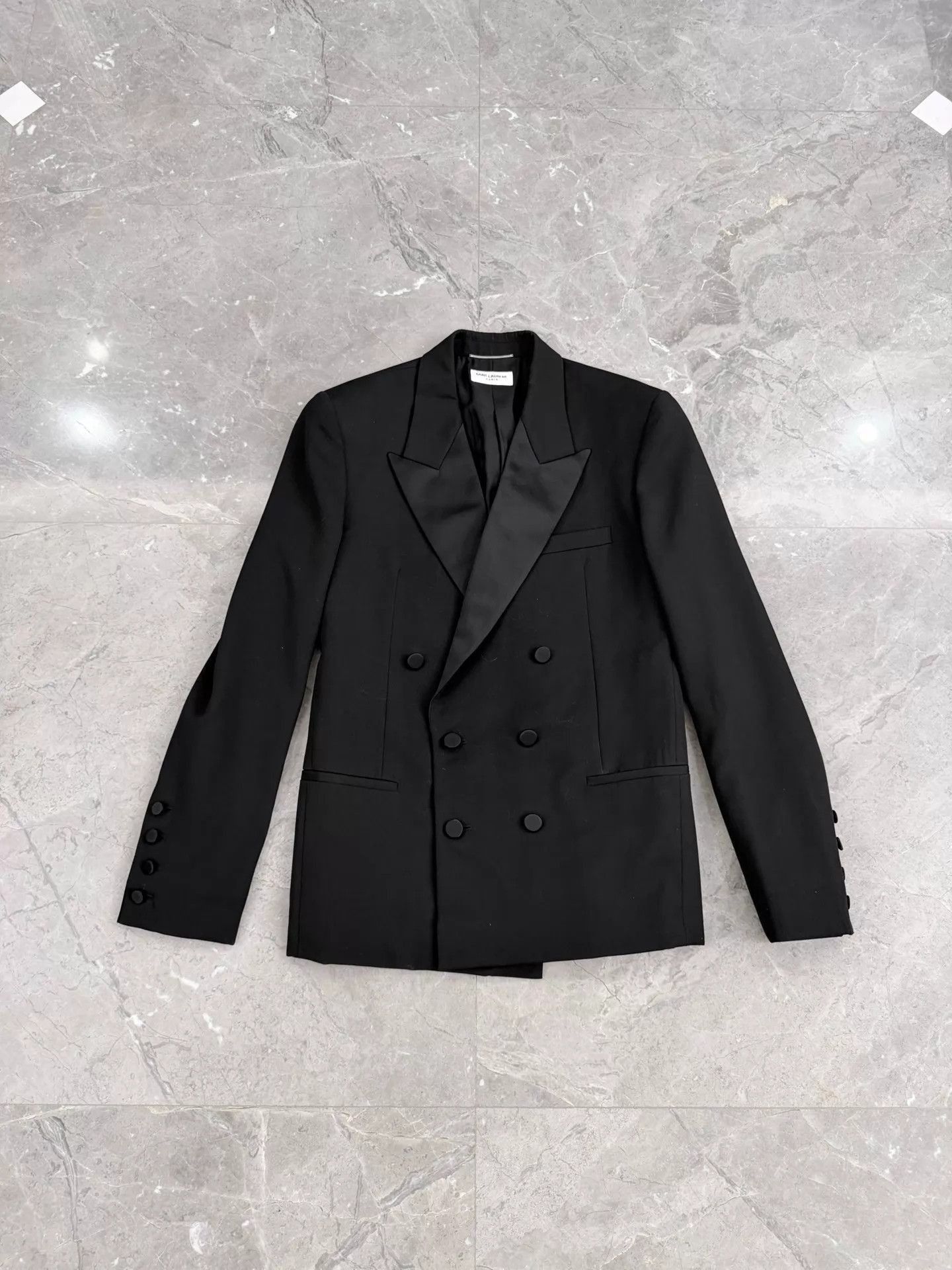 Saint Laurent Paris Black Double-Breasted Formal Blazer Size US M / EU 48-50 / 2 - 1 Thumbnail