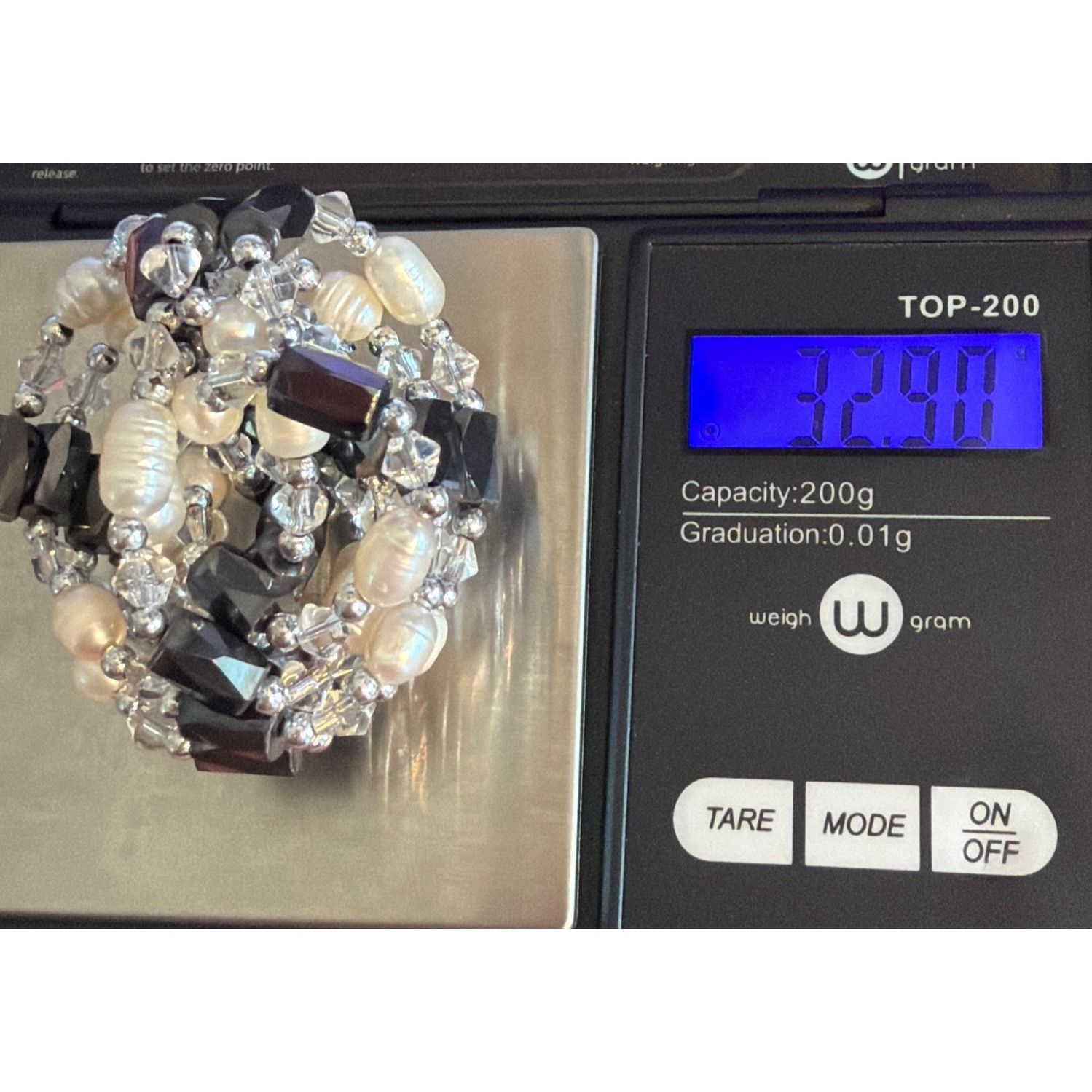 Other Black White Clear Beaded Bracelet Necklace Magnetic Hematite Size ONE SIZE - 4 Thumbnail