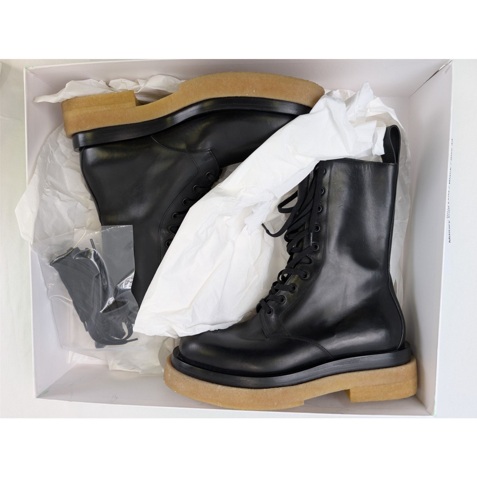 Bottega Veneta o1rshd1 Military Calf Lug Boots in Black Size US 10 / EU 43 - 12 Thumbnail