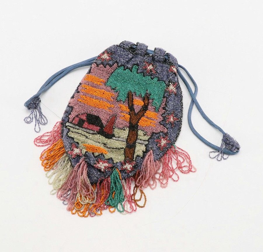 Other Antique Whiting & Davis Beaded Drawstring Purse c.1910 Size ONE SIZE - 2 Thumbnail