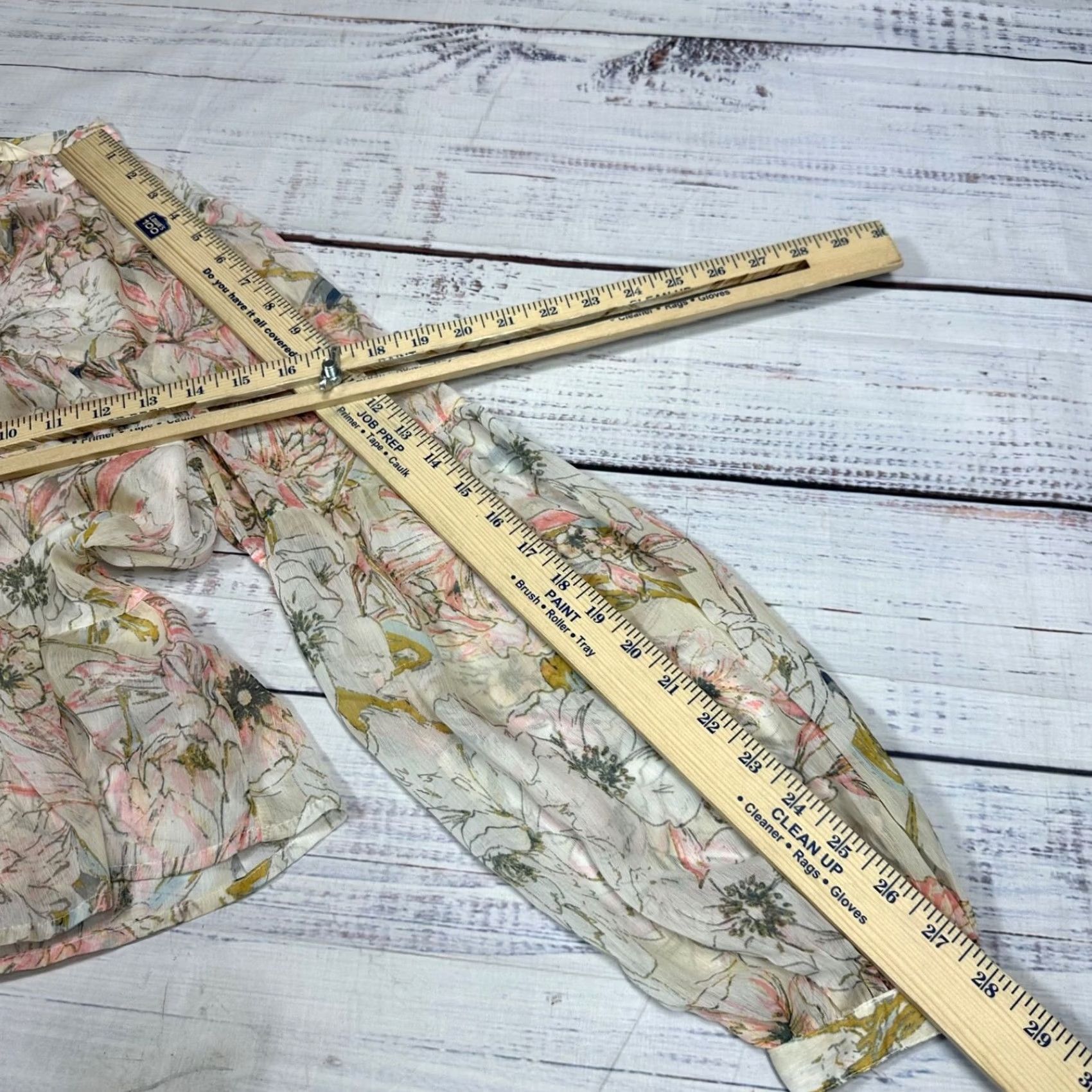 Lucky Brand Lucky Brand Blouse Long Sleeve Floral Beige Pink Sz M Womens Size M / US 6-8 / IT 42-44 - 3 Thumbnail