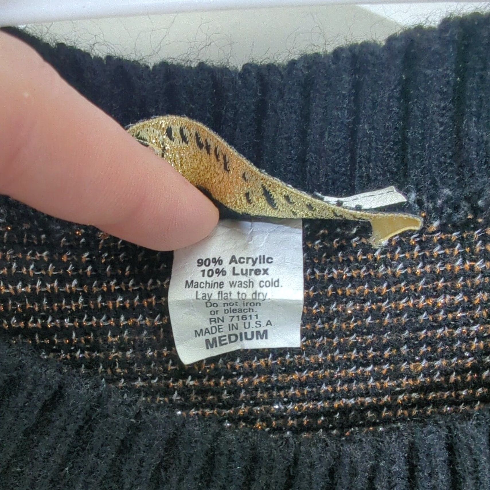 Vintage VINTAGE Dana Scott Gold Glitter Firework Mock Neck Sweater Medium Abstract Size M / US 6-8 / IT 42-44 - 3 Thumbnail