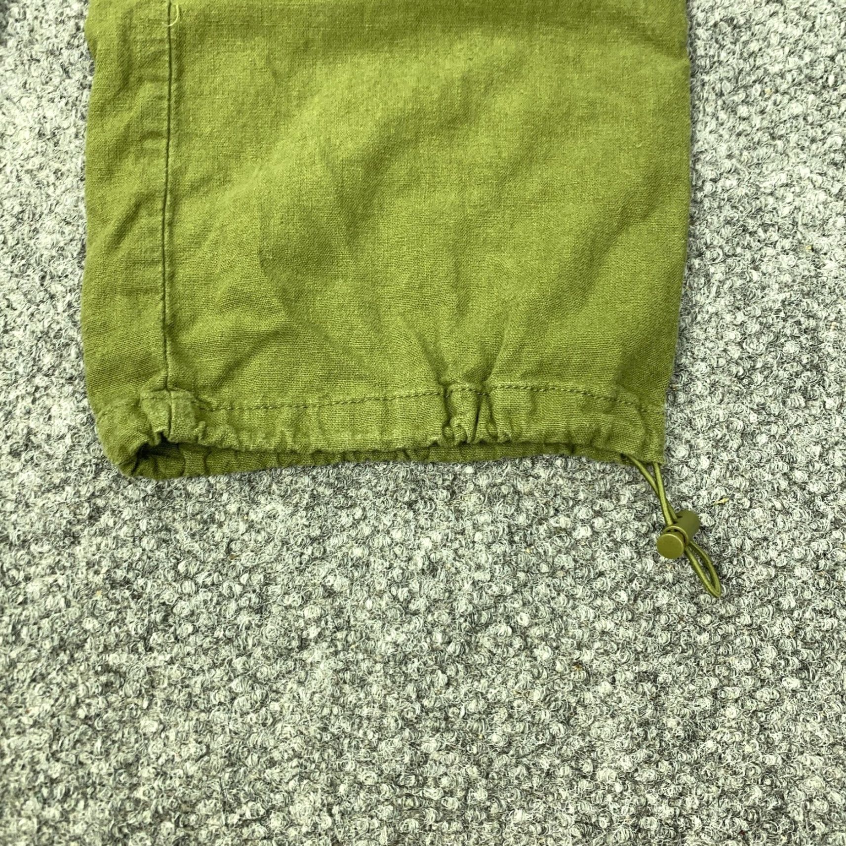 Vintage Love Tree Pants Womens Small Green Linen Blend Cargo Jogger Drawstring 27in Size 28" / US 6 / IT 42 - 4 Thumbnail