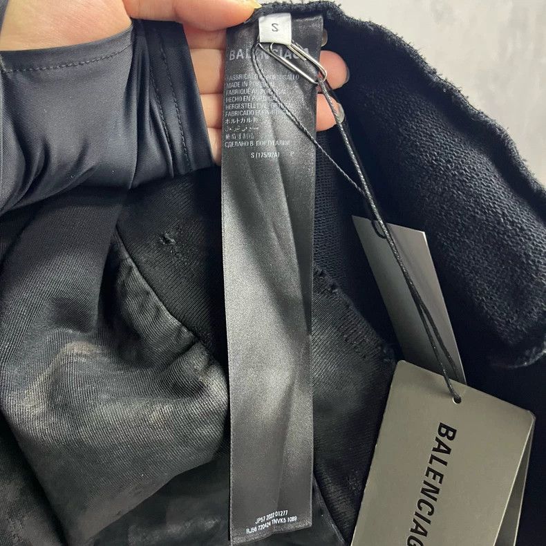 Balenciaga Balenciaga Black Tie-Dye Logo Zip Hooded Jacket Size US S / EU 44-46 / 1 - 3 Thumbnail