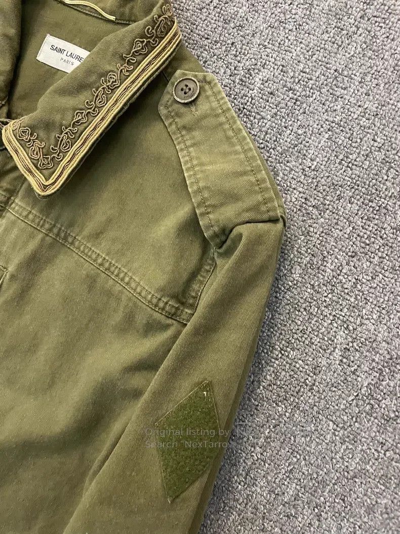 Saint Laurent Paris Saint Laurent Paris Military Green Gold Thread Court Embro Size XS / US 0-2 / IT 36-38 - 5 Thumbnail
