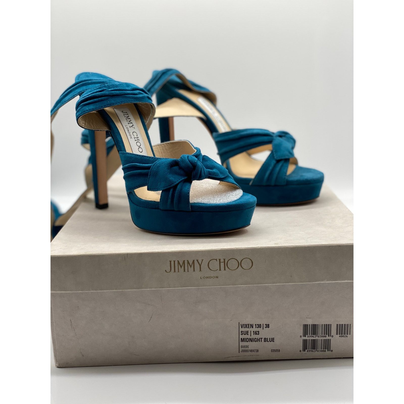 Jimmy Choo Jimmy Choo Vixen 130 Platform Sandals Midnight Blue sz 38 EU Size US 8 / IT 38 - 3 Thumbnail